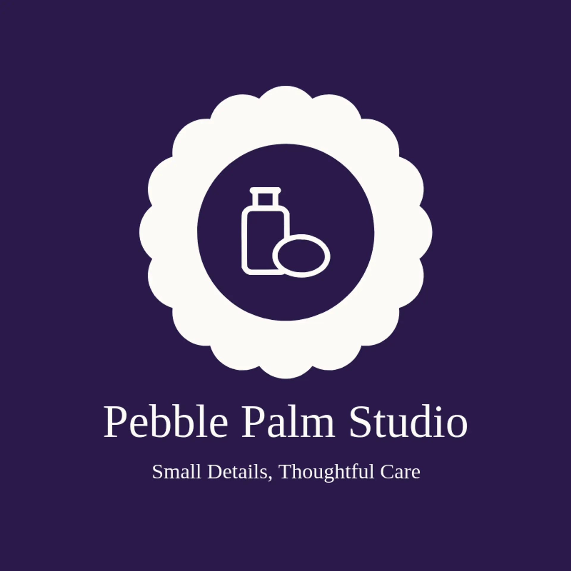 Pebble Palm Studio logo for hand sanitizer
