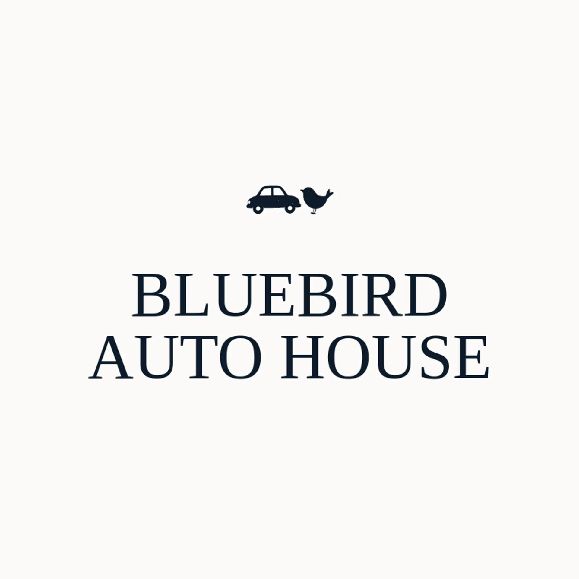 Bluebird Auto House logo for car dealer