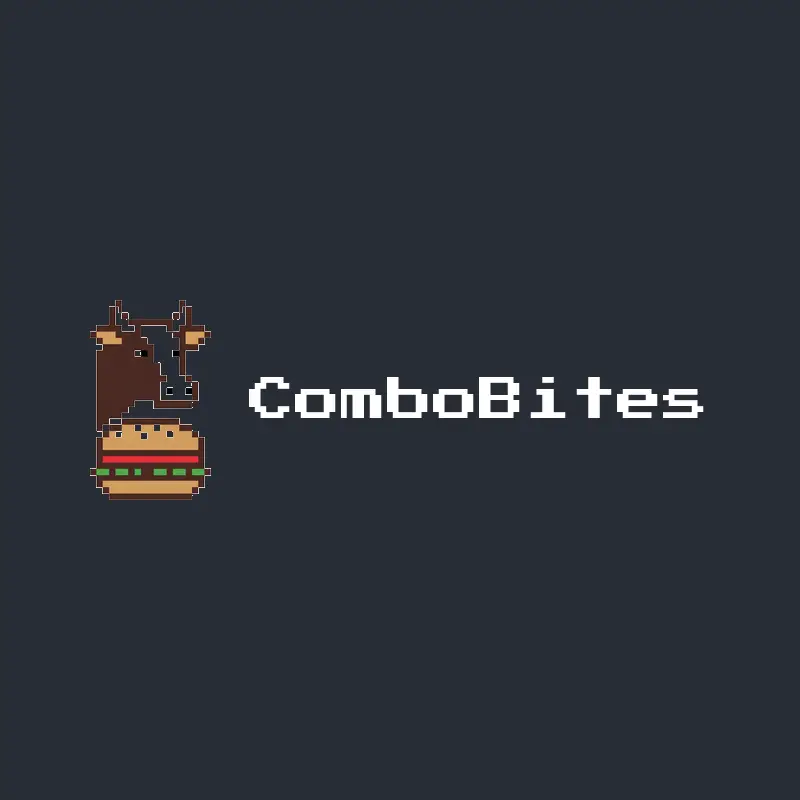 A pixel cow head and burger logo on a charcoal background.
