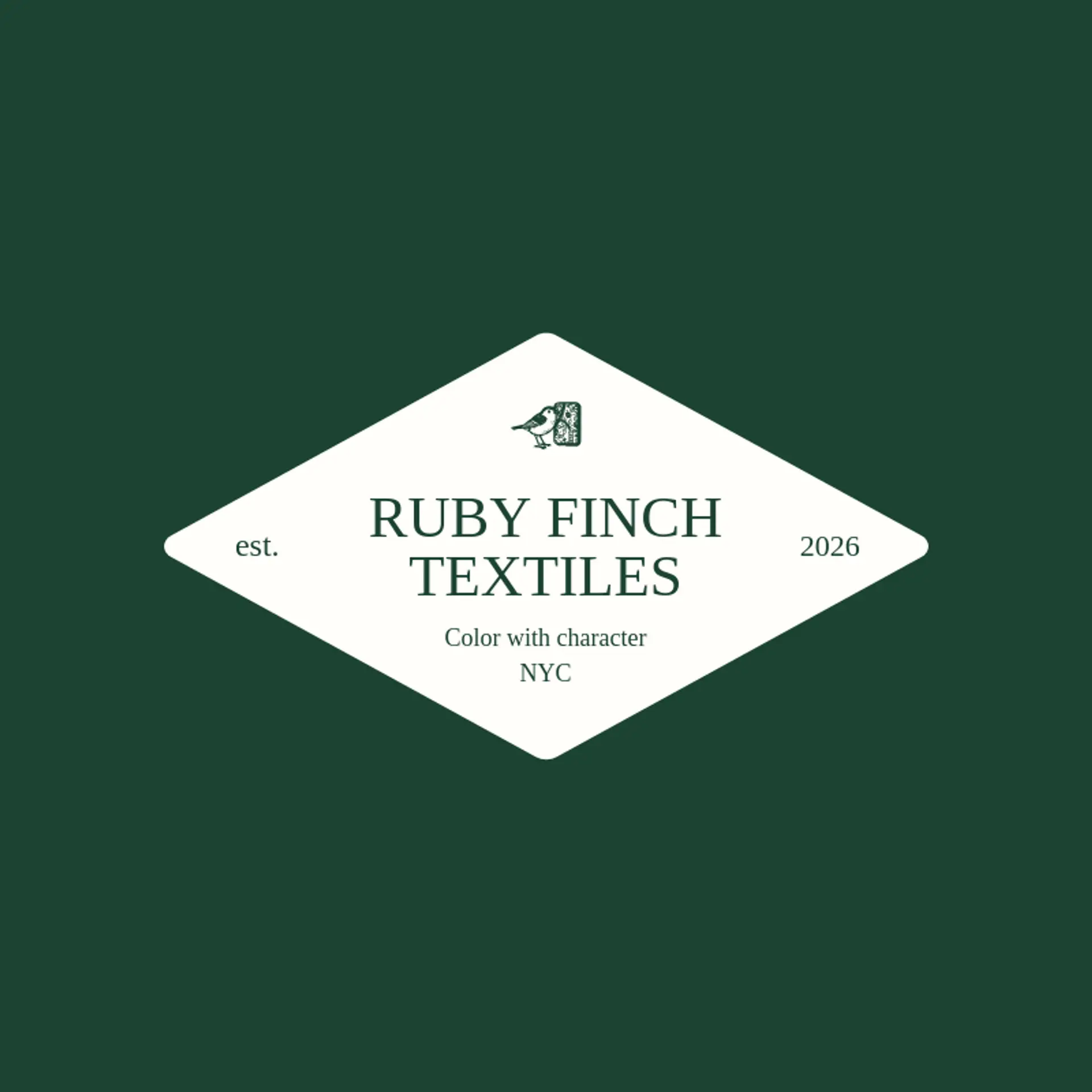 Ruby Finch Textiles logo for fabric