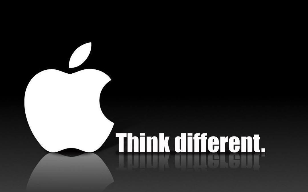 Apple logo and slogan