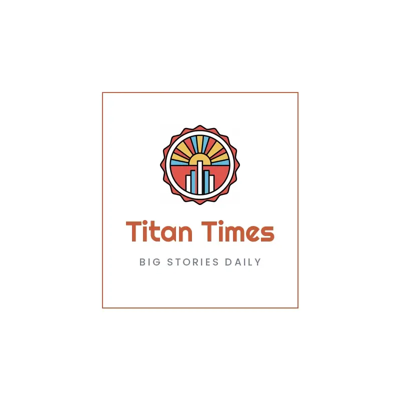 The newspaper name Titan Times as a branded logo in a retro style