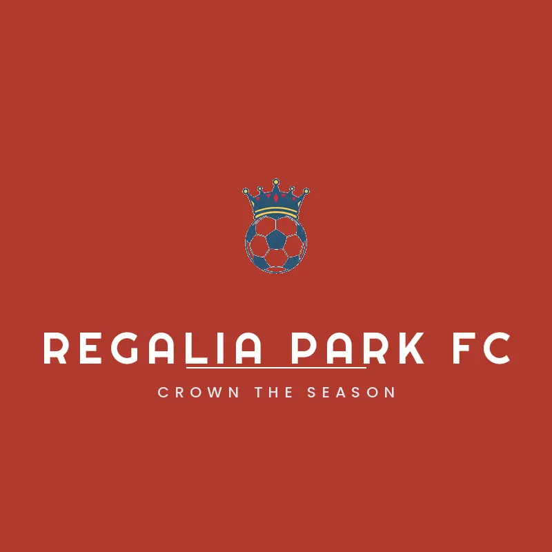 Crown on a ball soccer team logo for Regalia Park FC