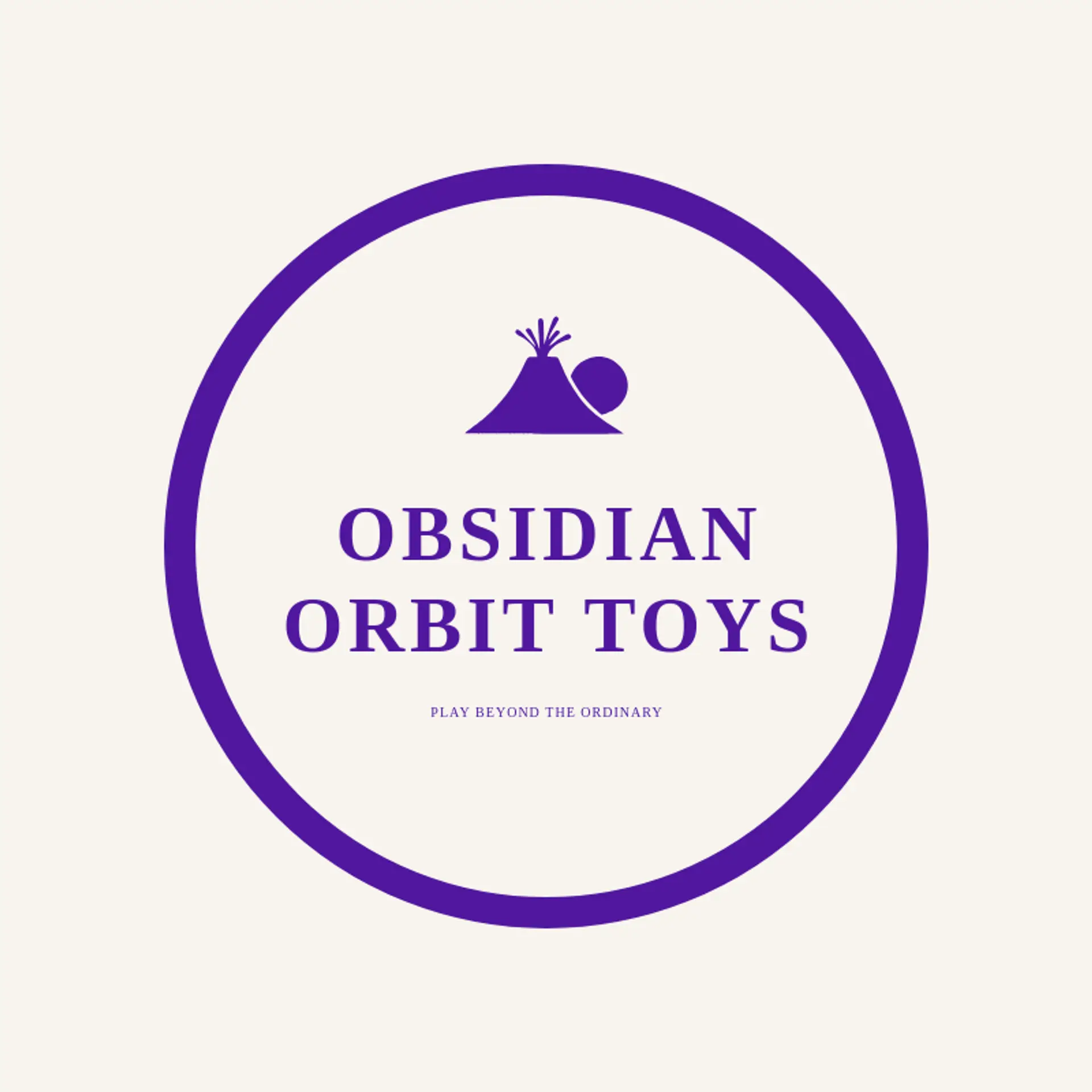 Obsidian Orbit Toys logo for volcano
