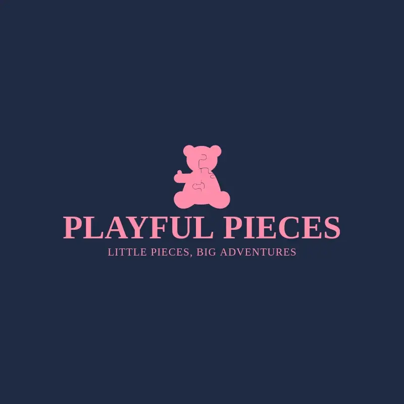 The toy company name Playful Pieces as a branded logo with a single color icon