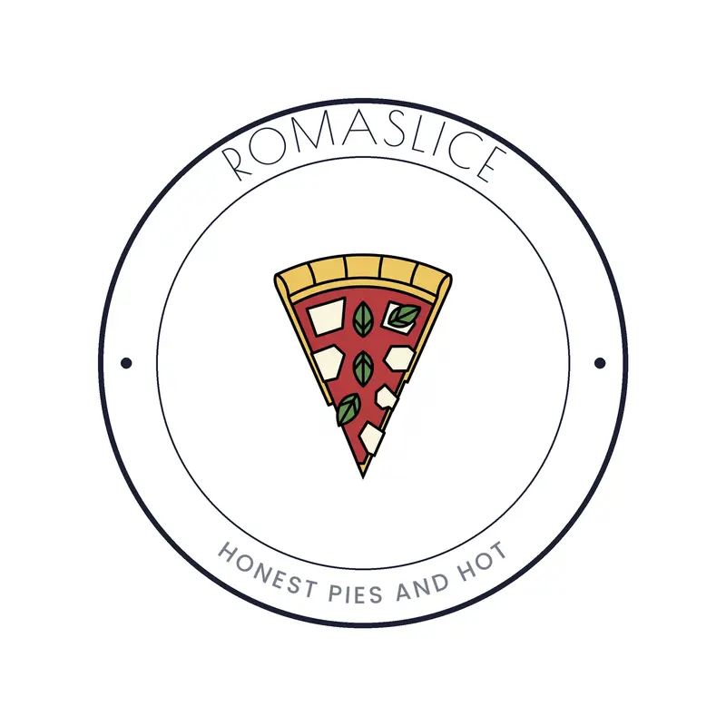 A deco pizza slice with a golden crust on a white background.