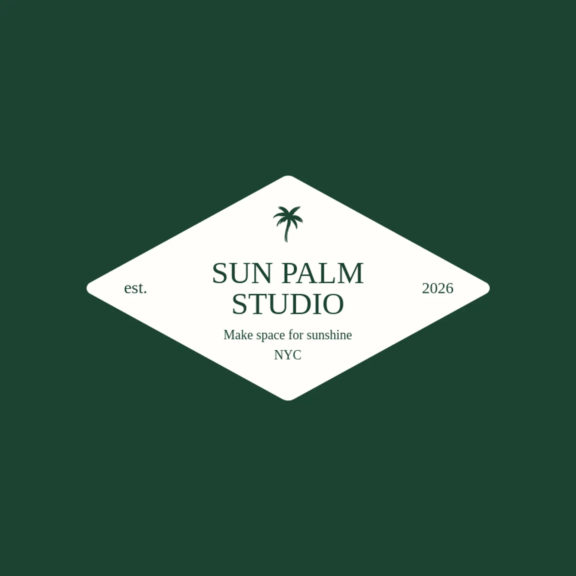 Sun Palm Studio logo for palm tree