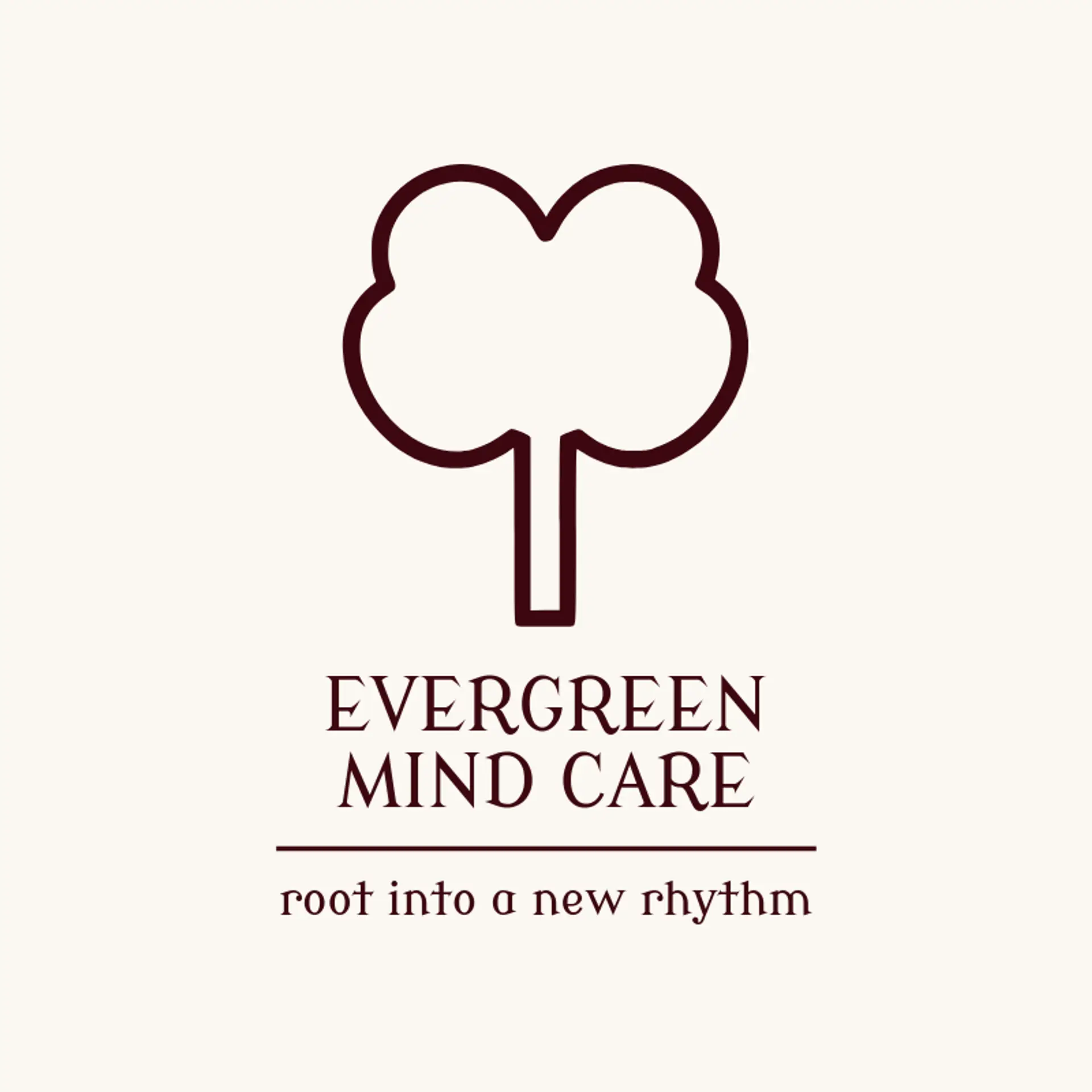 Evergreen Mind Care logo for mental health