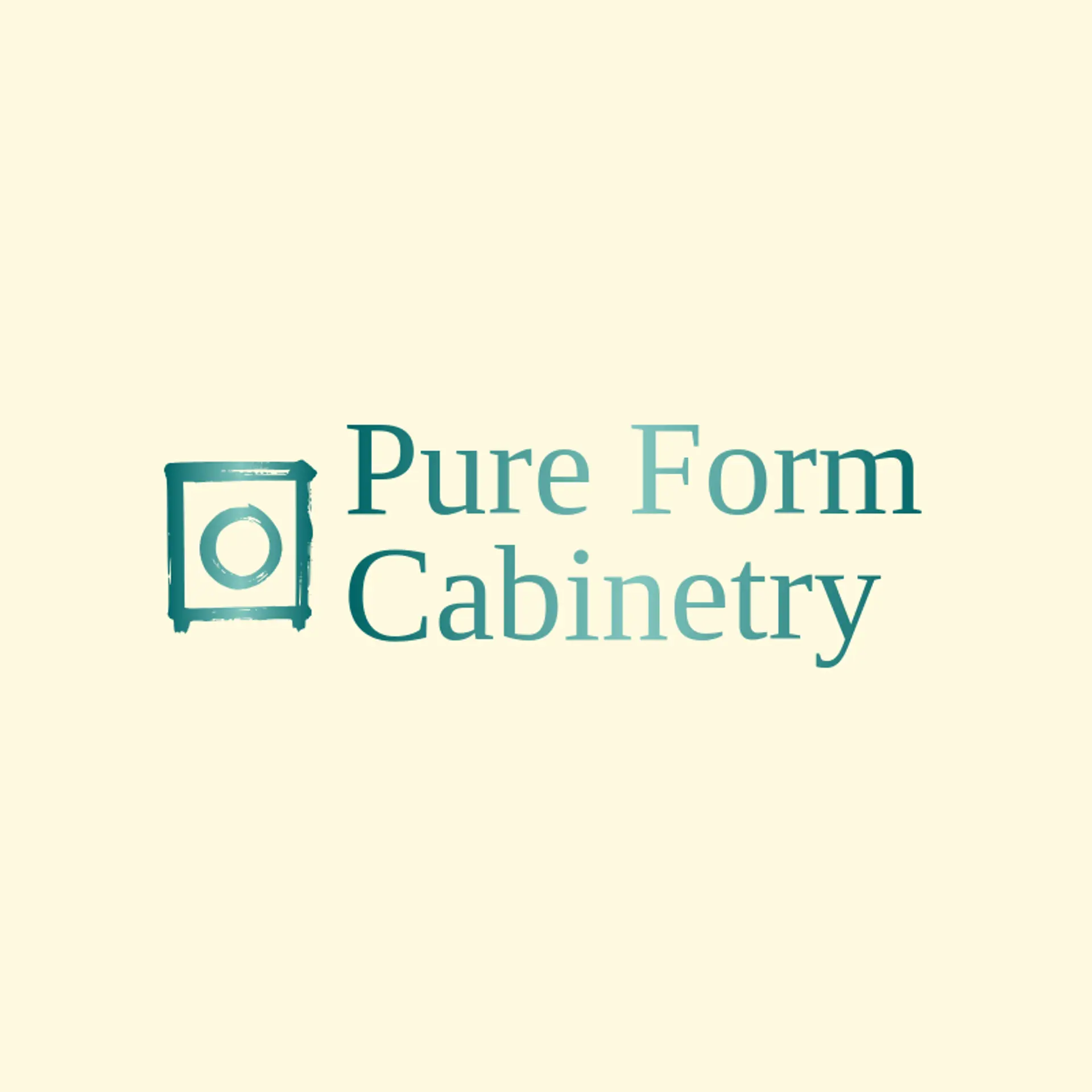 Pure Form Cabinetry logo for cabinet