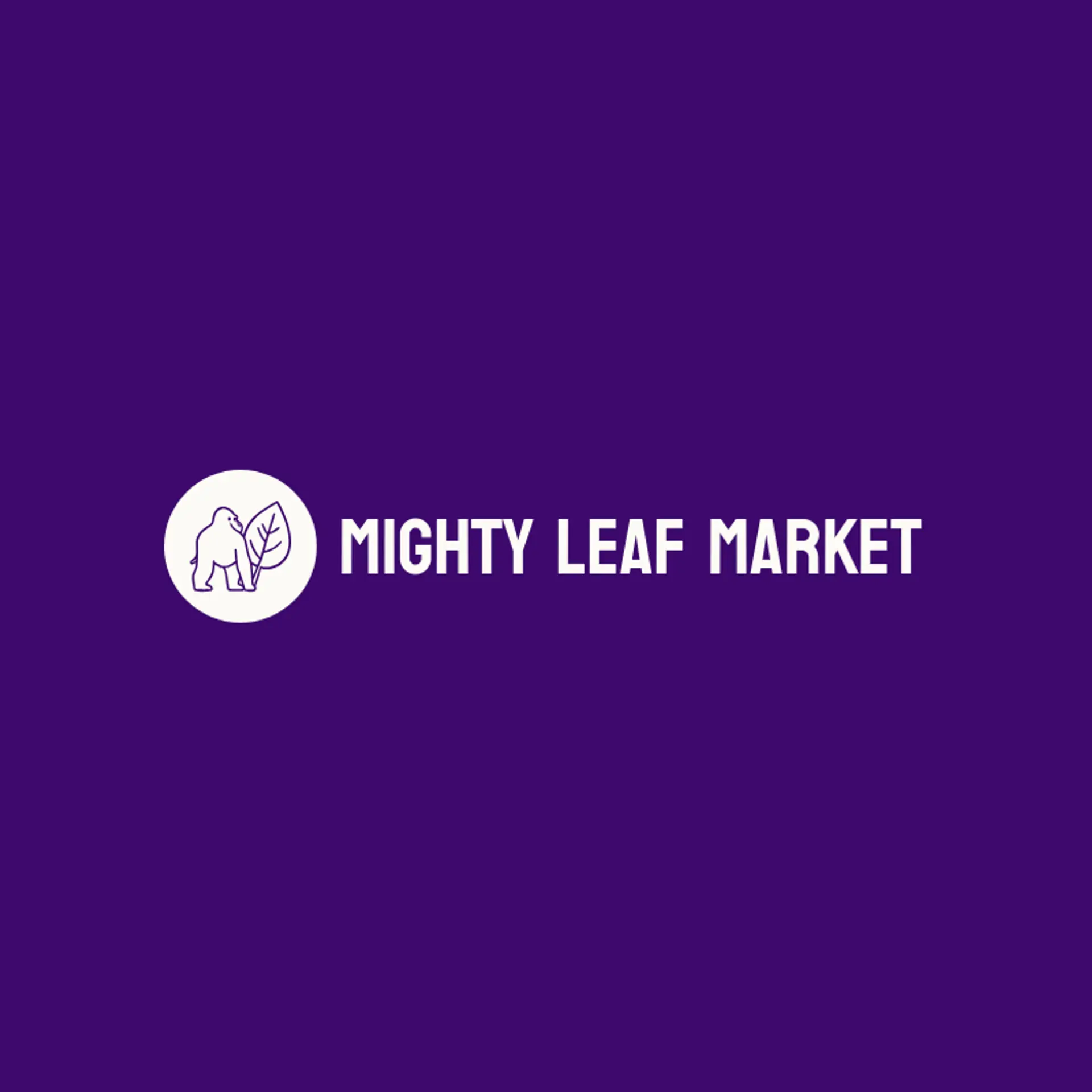 Mighty Leaf Market logo for gorilla