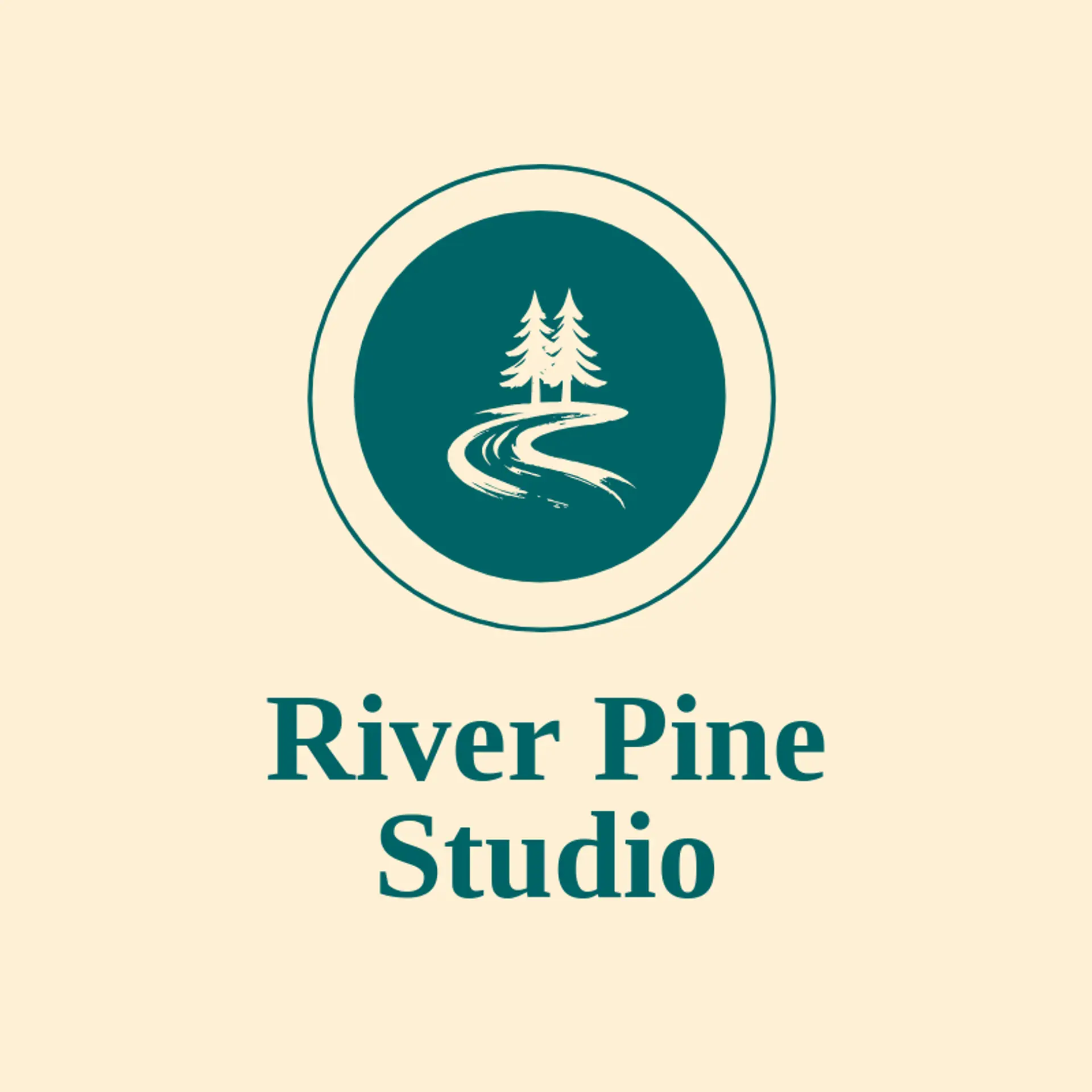 River Pine Studio logo for pine tree