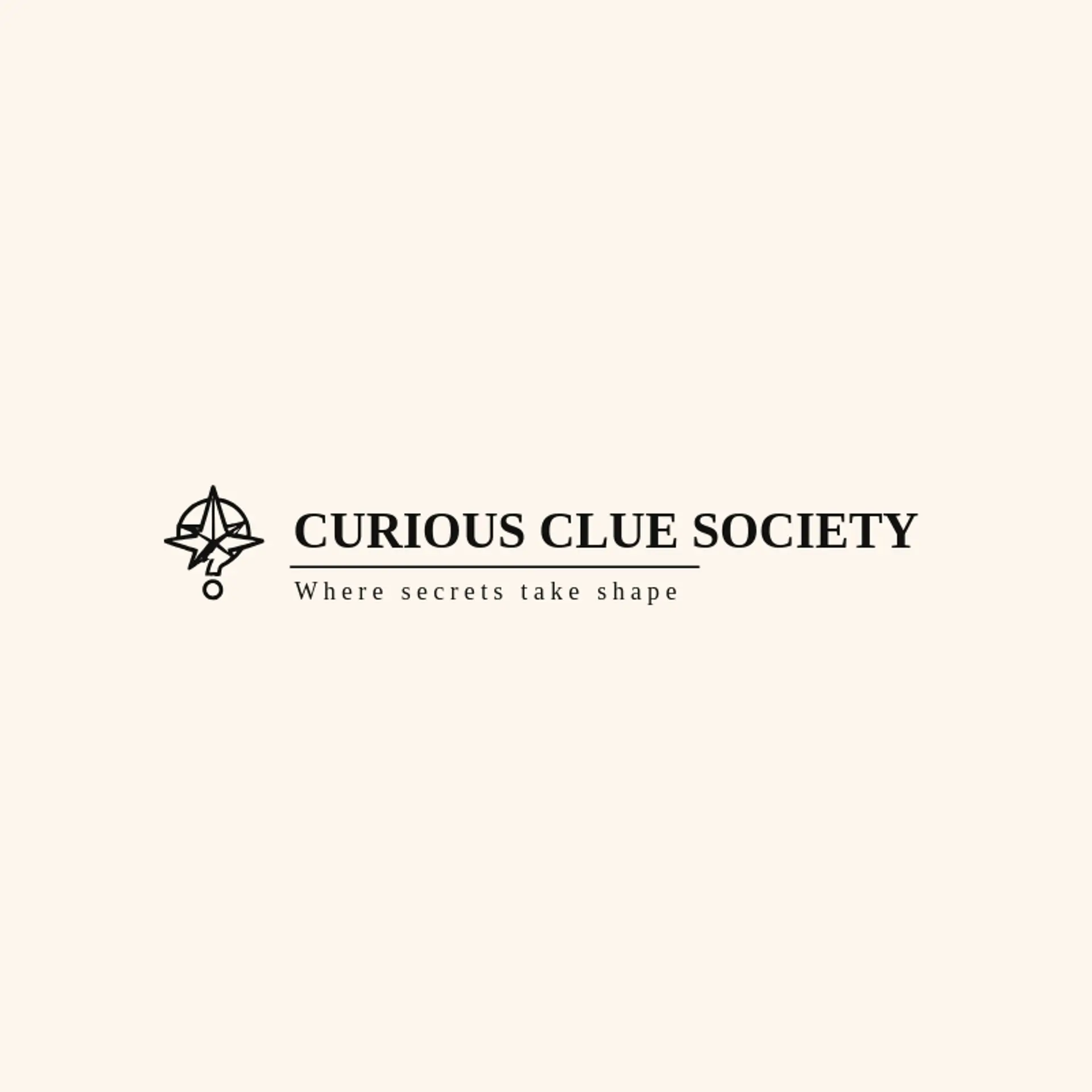 Curious Clue Society logo for mystery