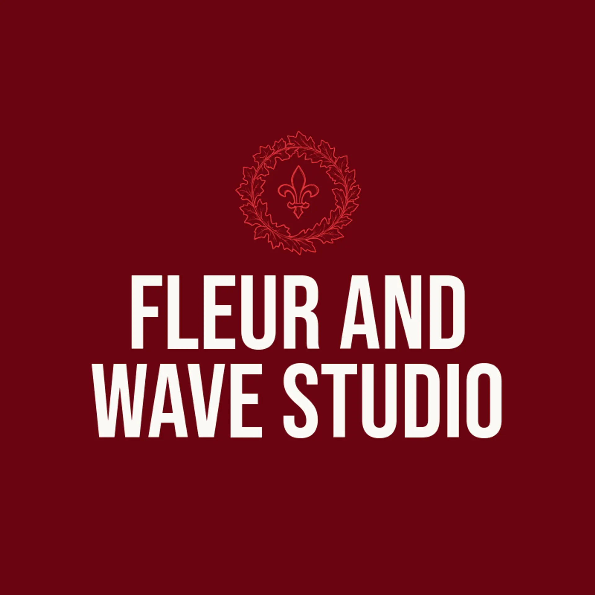 Fleur and Wave Studio logo for fleur de lis
