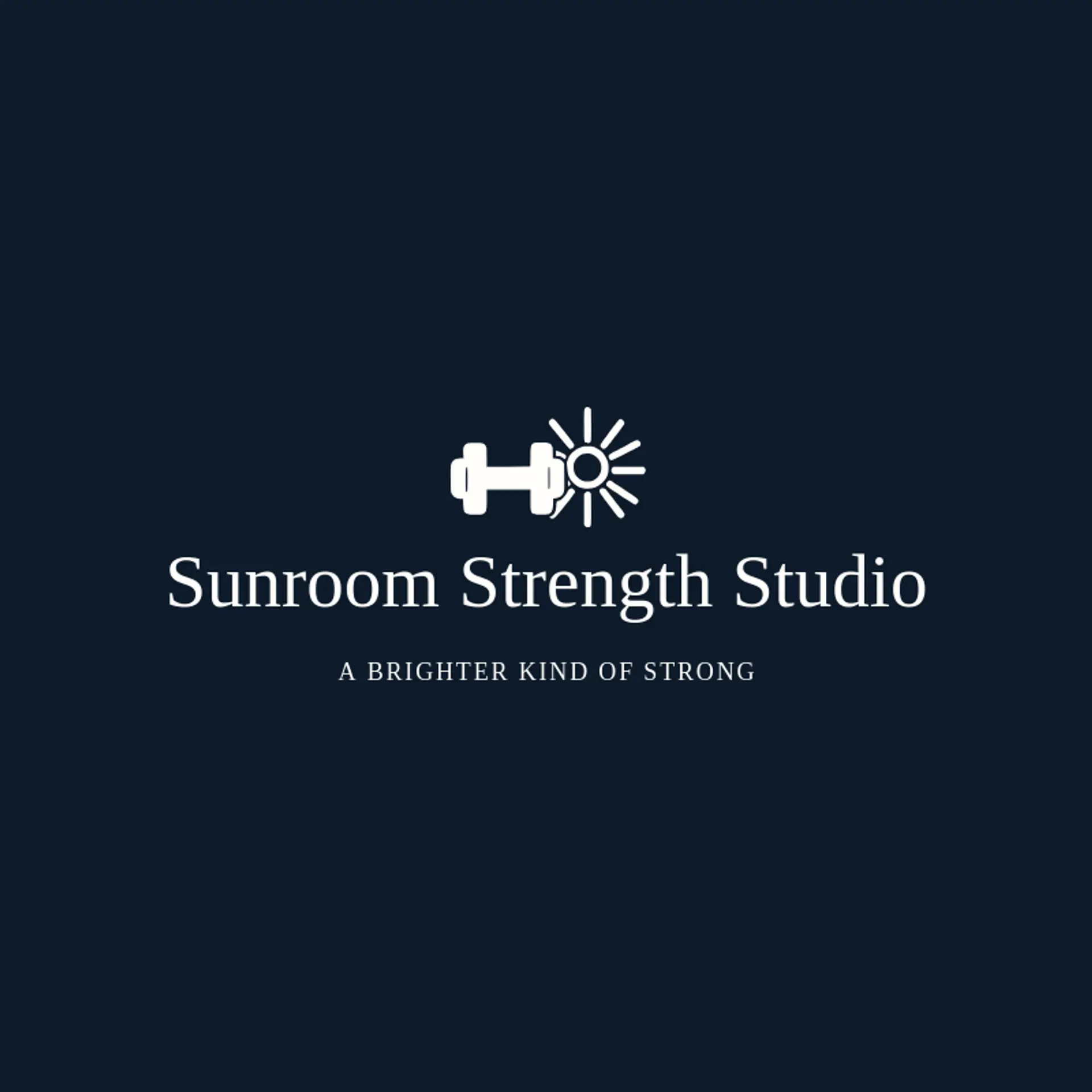 Sunroom Strength Studio logo for dumbbell