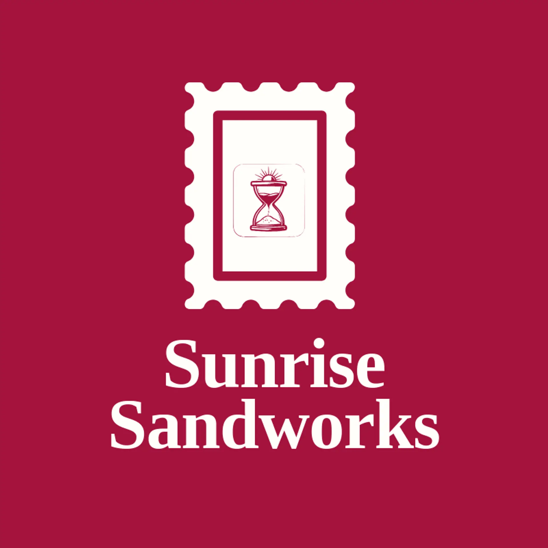 Sunrise Sandworks logo for hourglass