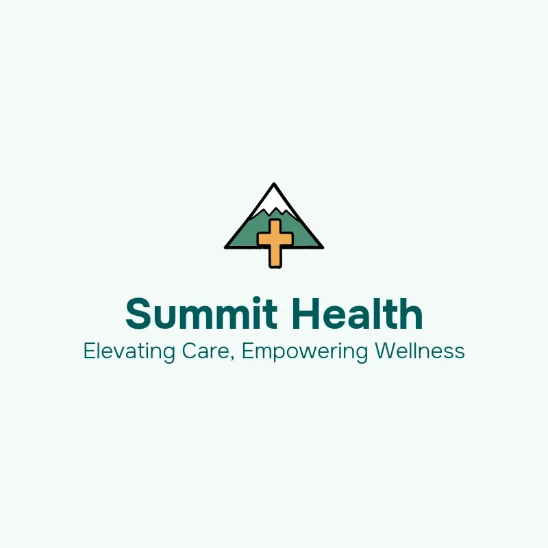 The medical practice name Summit Health as a branded logo with a color icon