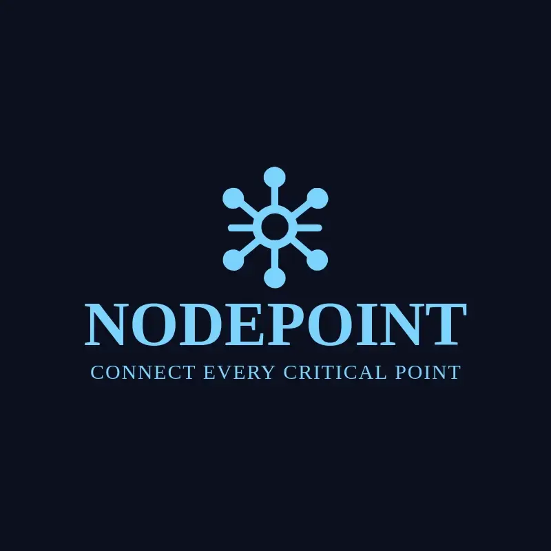 The tech company name NodePoint as a branded logo with a single color icon
