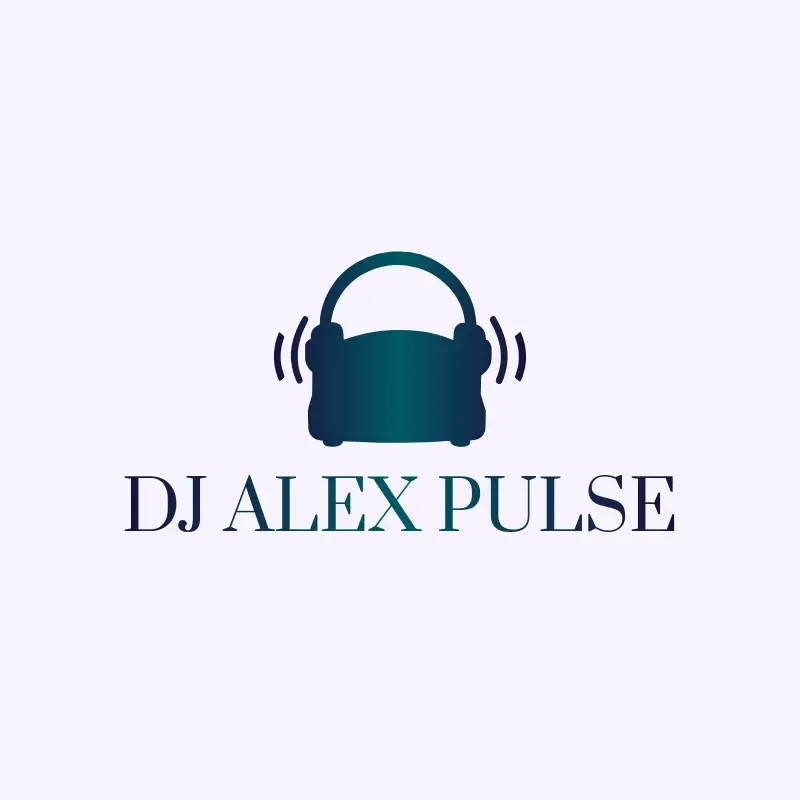 The DJ name DJ Alex Pulse as a branded logo with a single color icon