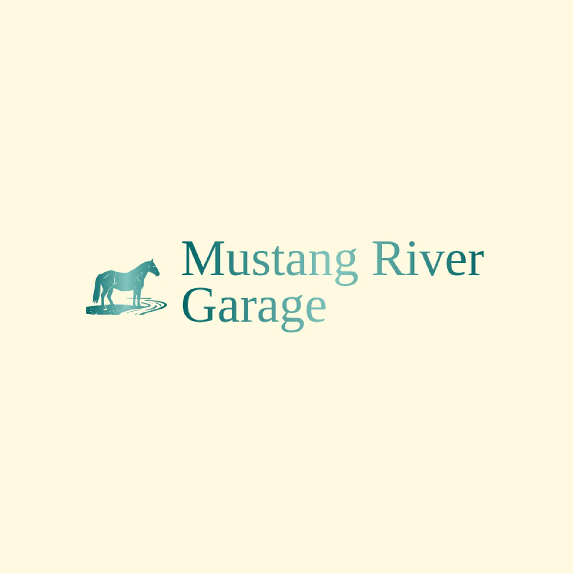 Mustang River Garage logo for mustang
