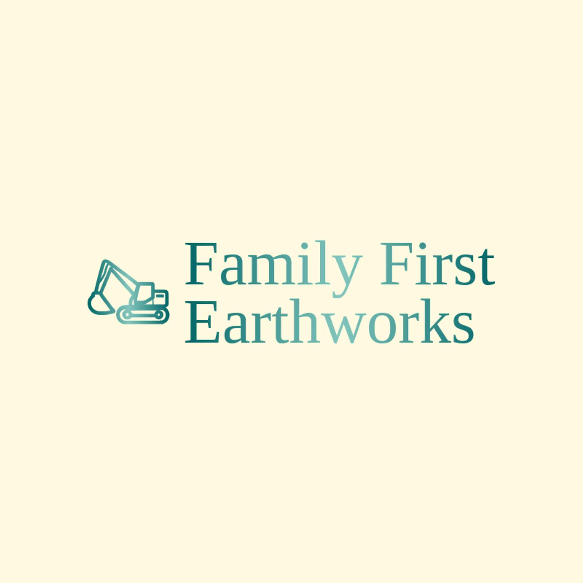 Family First Earthworks logo for excavator