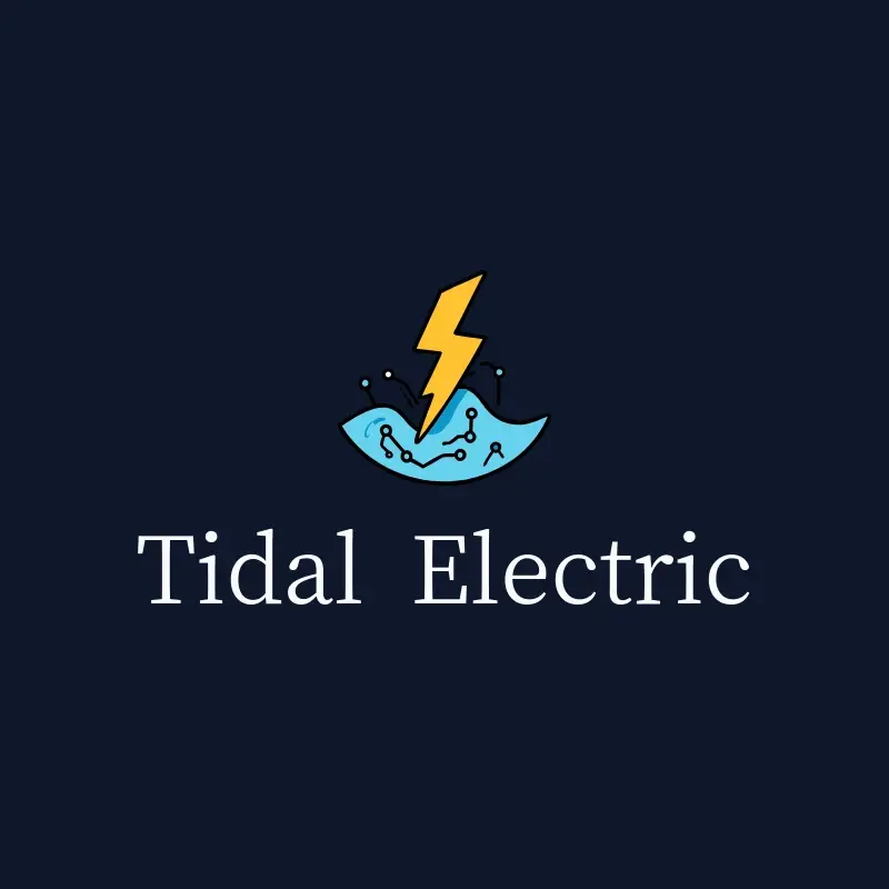 The electrical name Tidal Electric as a branded logo with a color icon