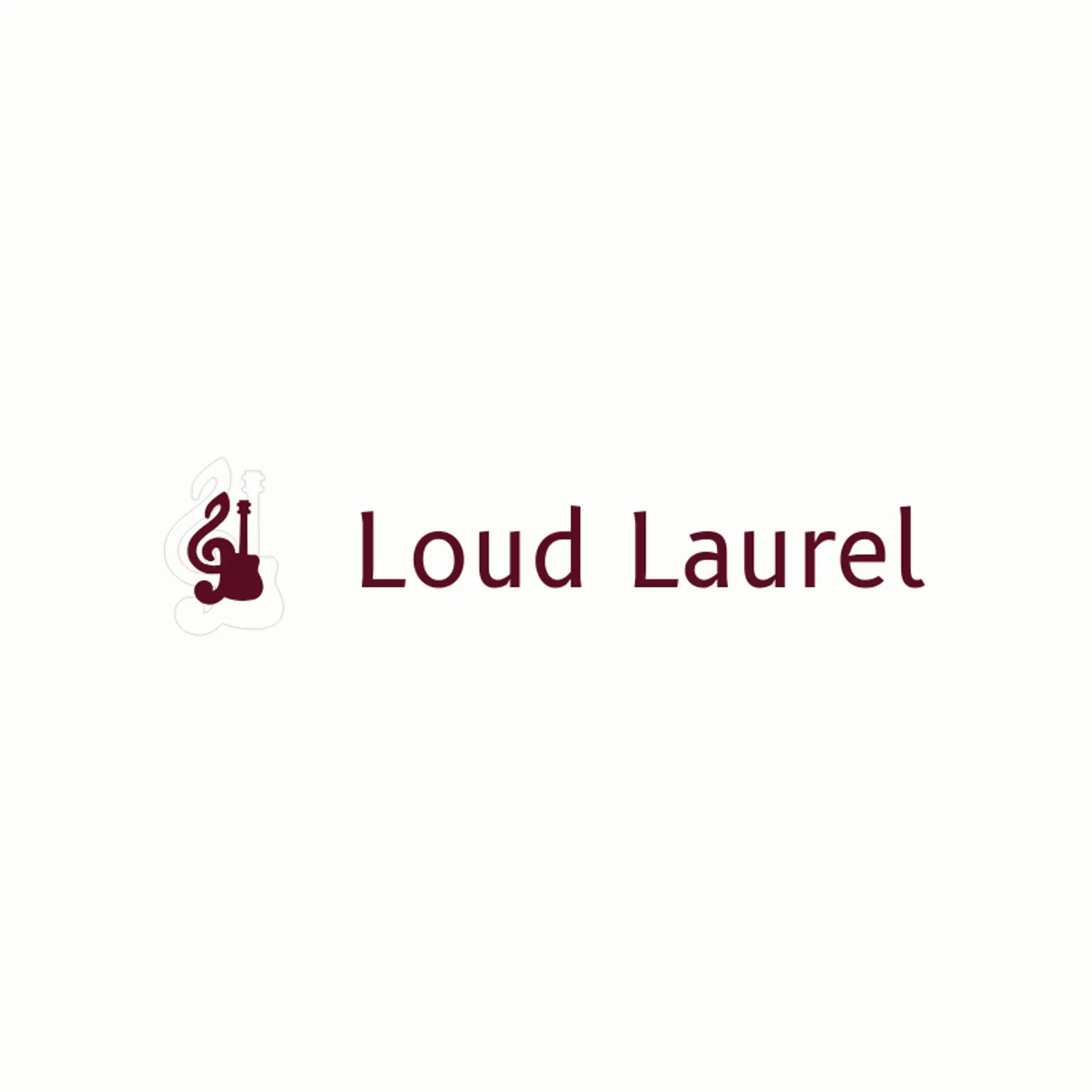 Loud Laurel logo for guitar