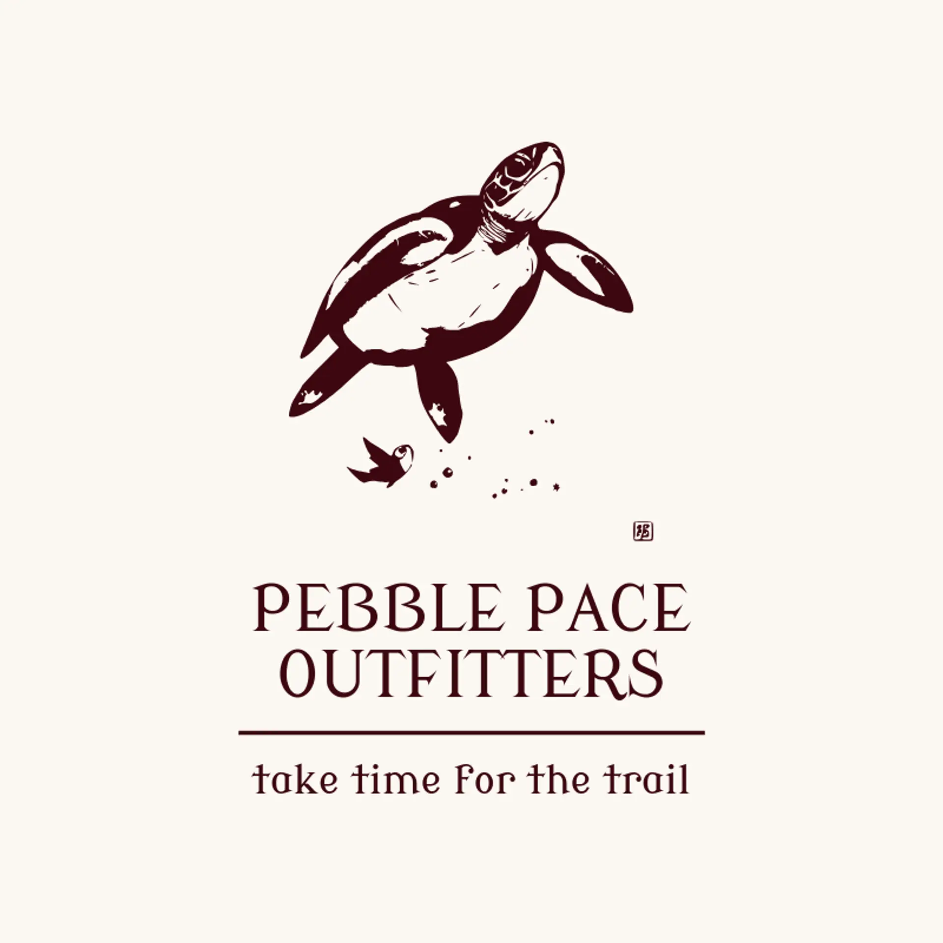 Pebble Pace Outfitters logo for turtle