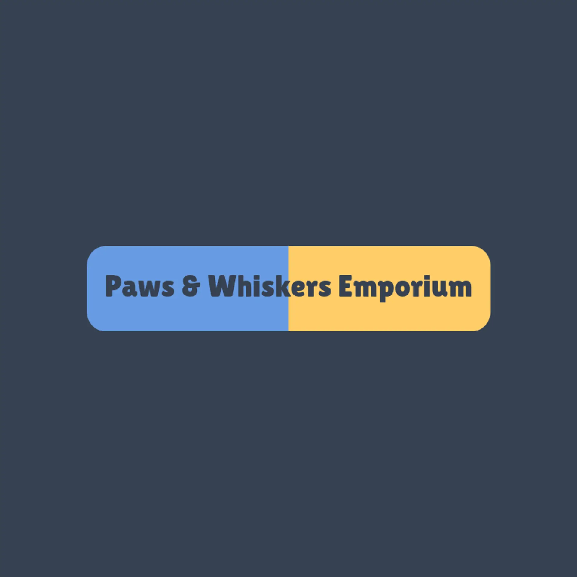 Paws & Whiskers Emporium logo for pet store