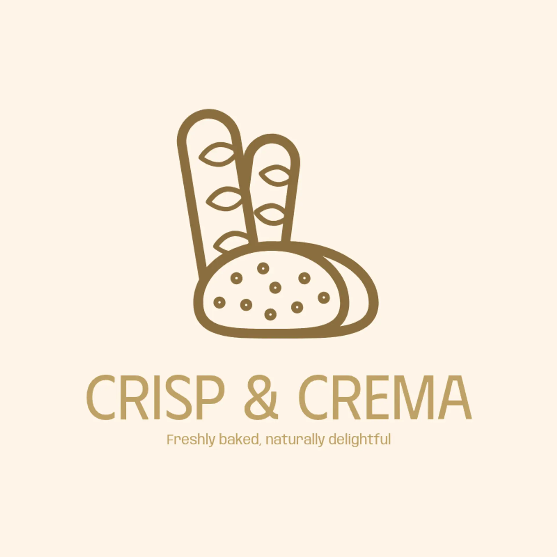 Crisp & Crema logo for bakery