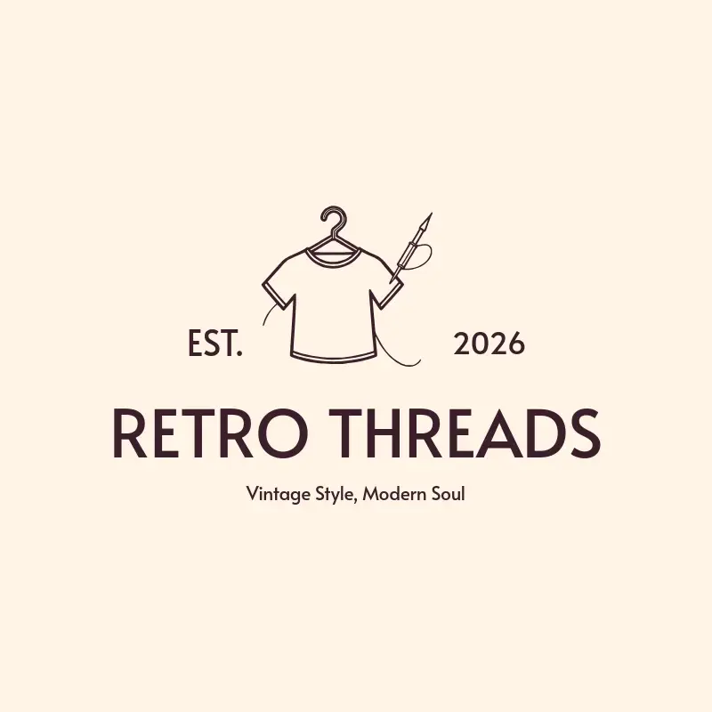 Retro Threads logo, a vintage clothing name idea