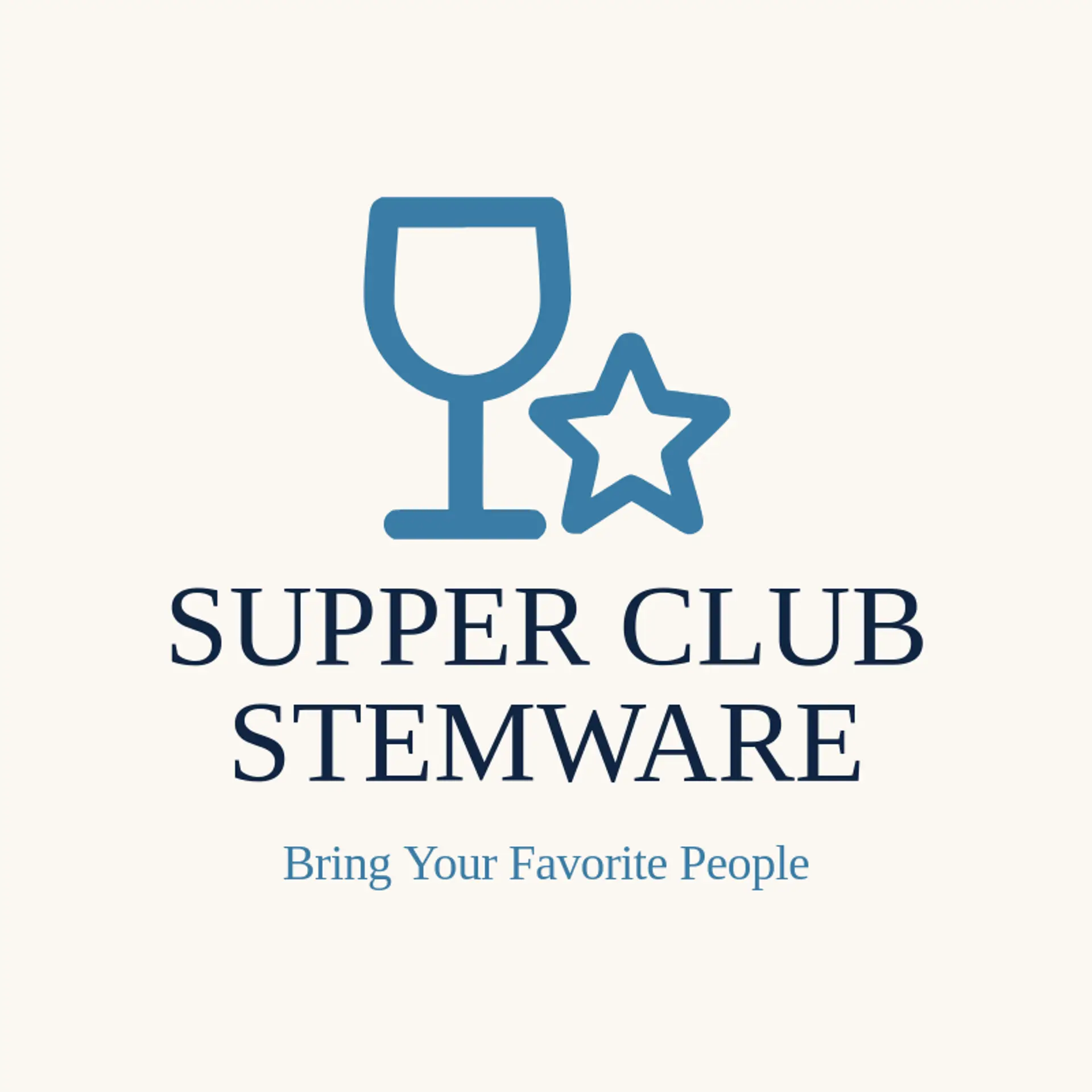 Supper Club Stemware logo for wine glass