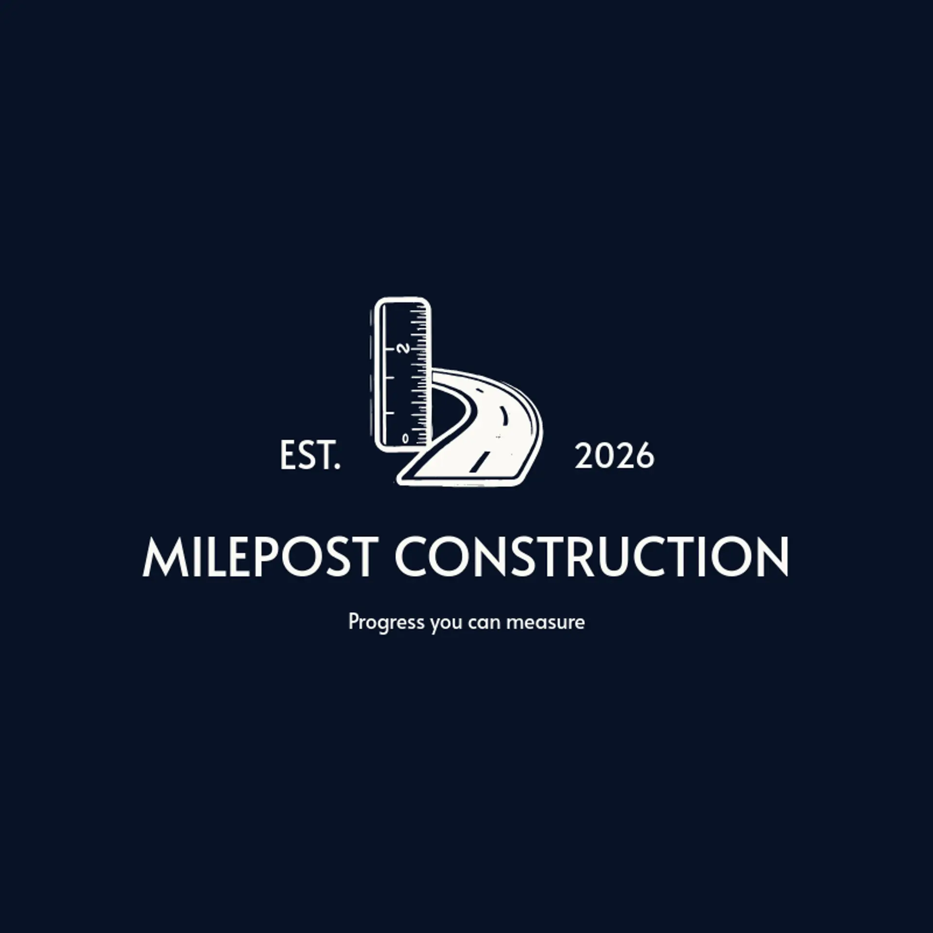 Milepost Construction logo for construction company