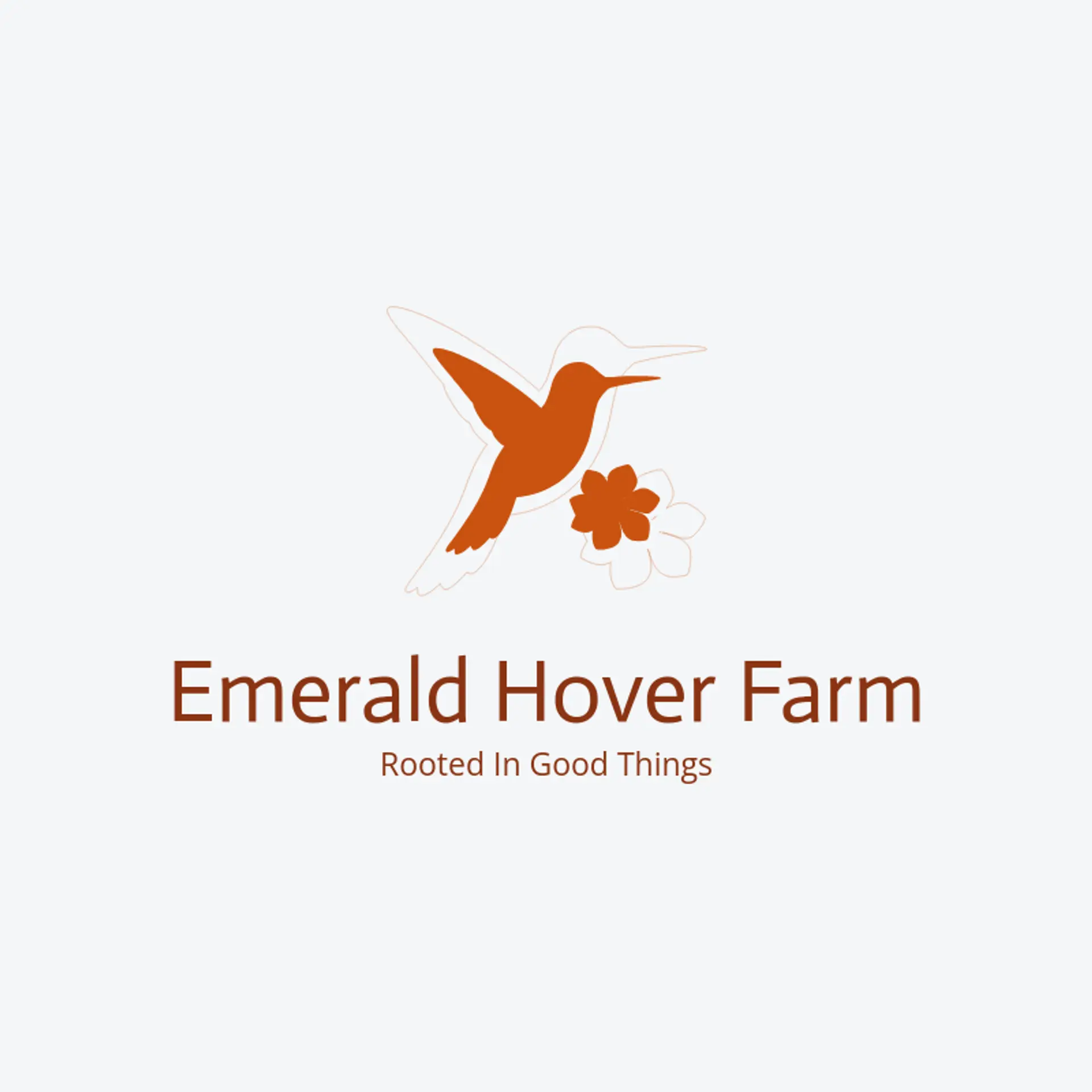 Emerald Hover Farm logo for hummingbird
