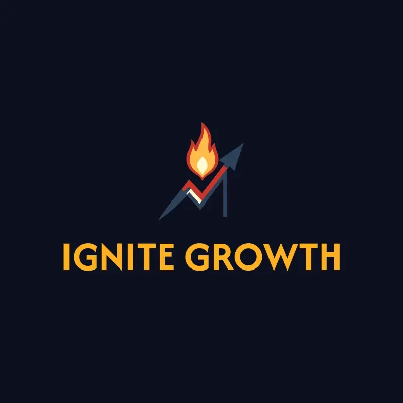 The consulting business name Ignite Growth as a branded logo with a color icon
