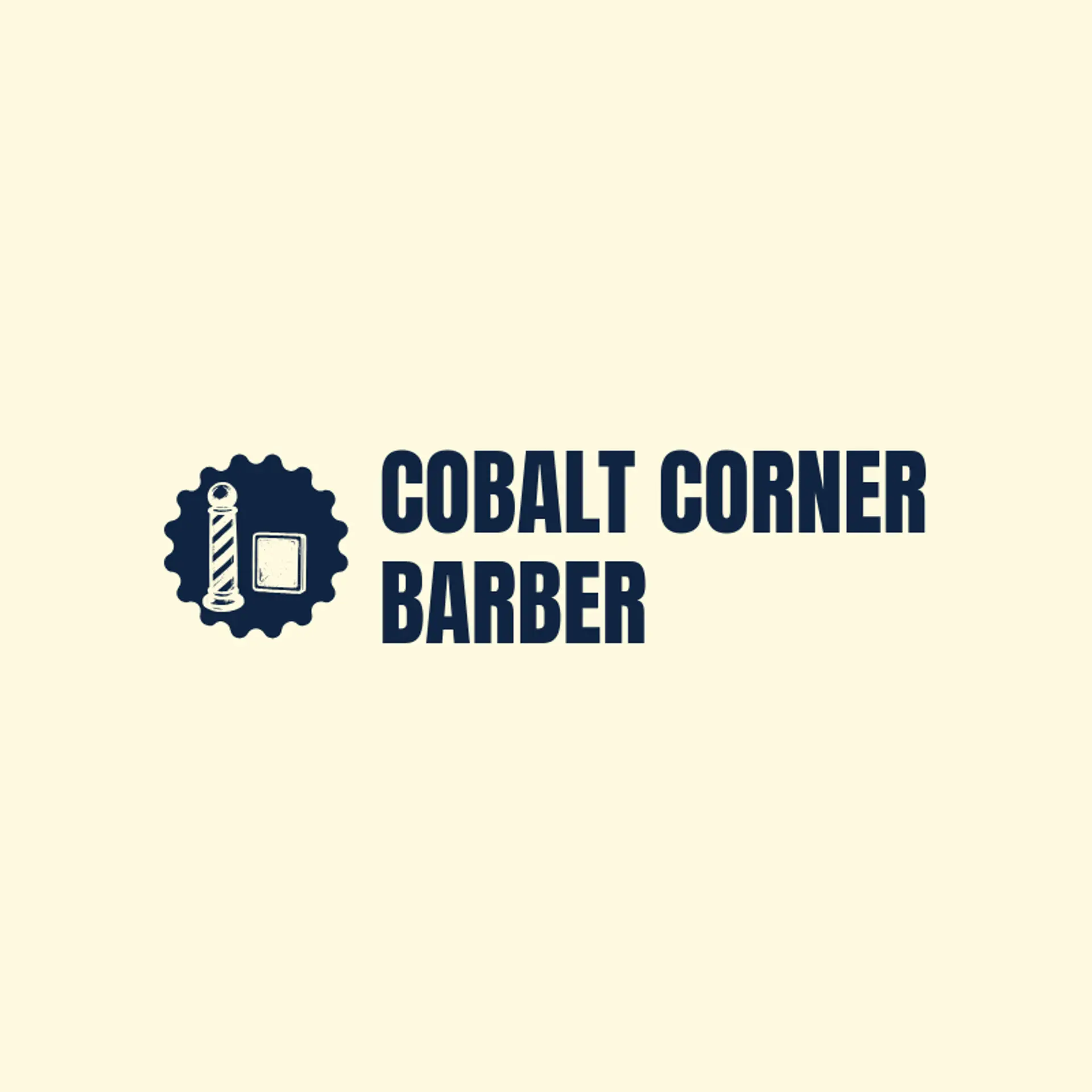 Cobalt Corner Barber logo for men salon