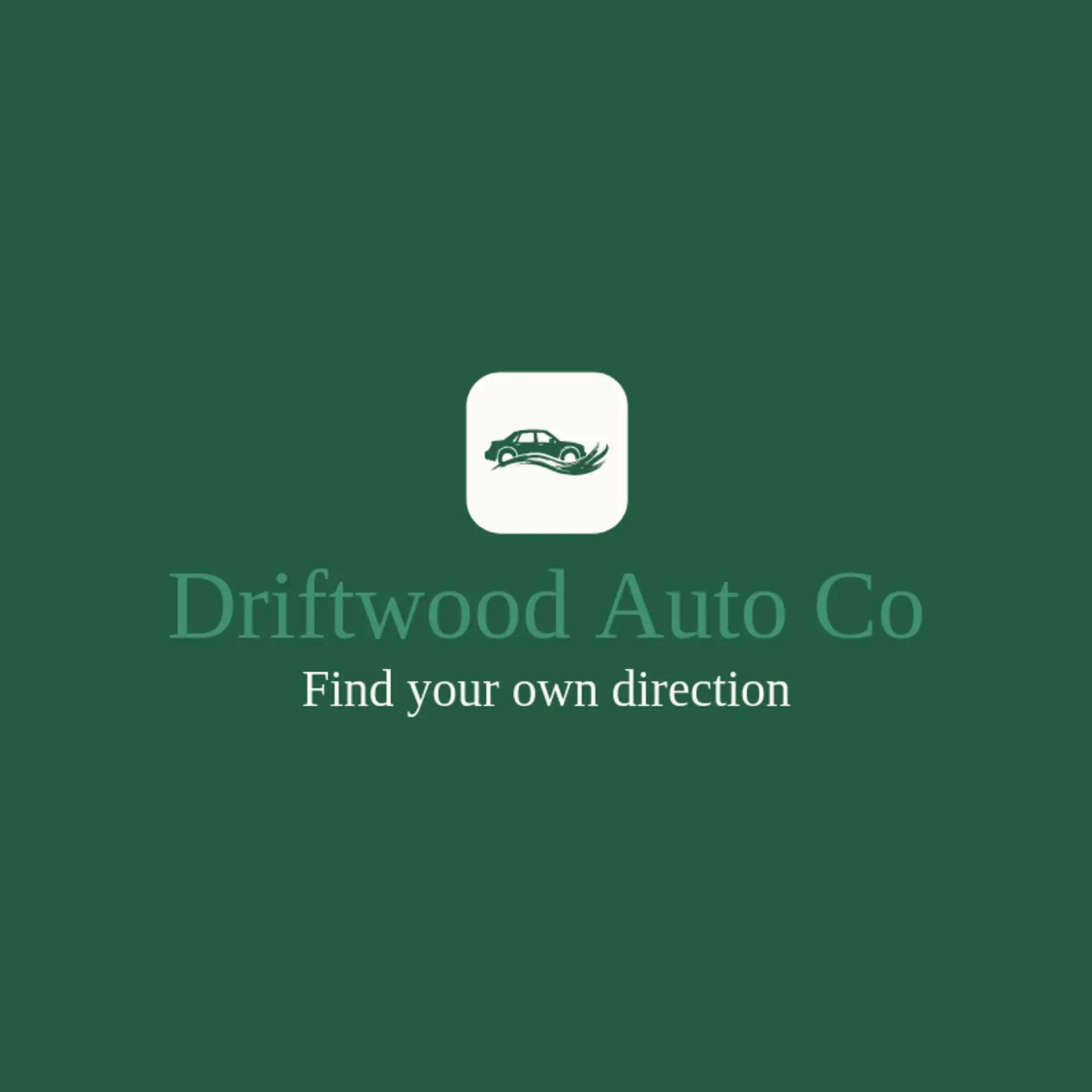 Driftwood Auto Co logo for car dealer