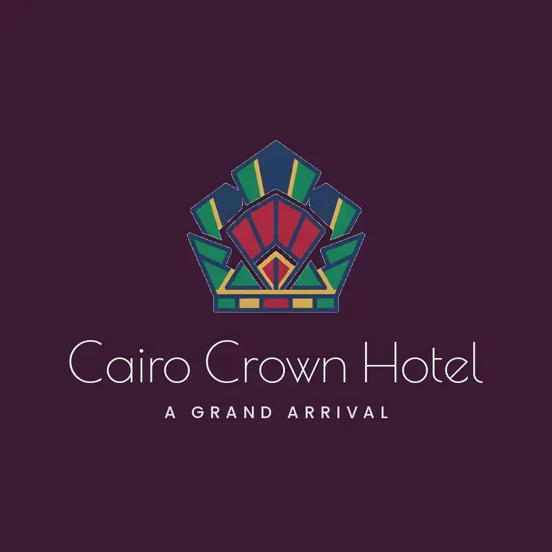 The hotel name Cairo Crown Hotel as a branded logo in a deco style