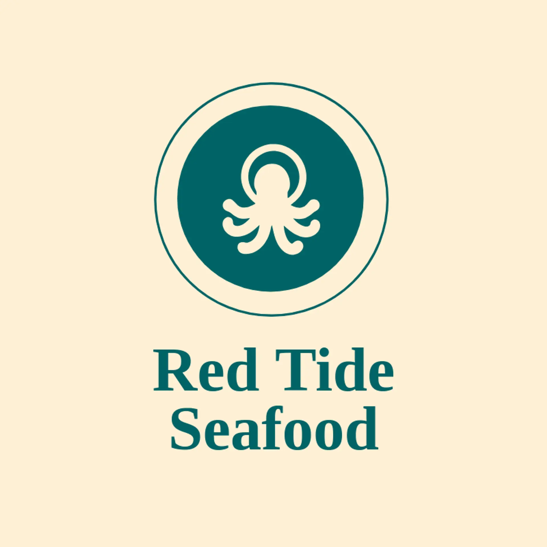 Red Tide Seafood logo for squid