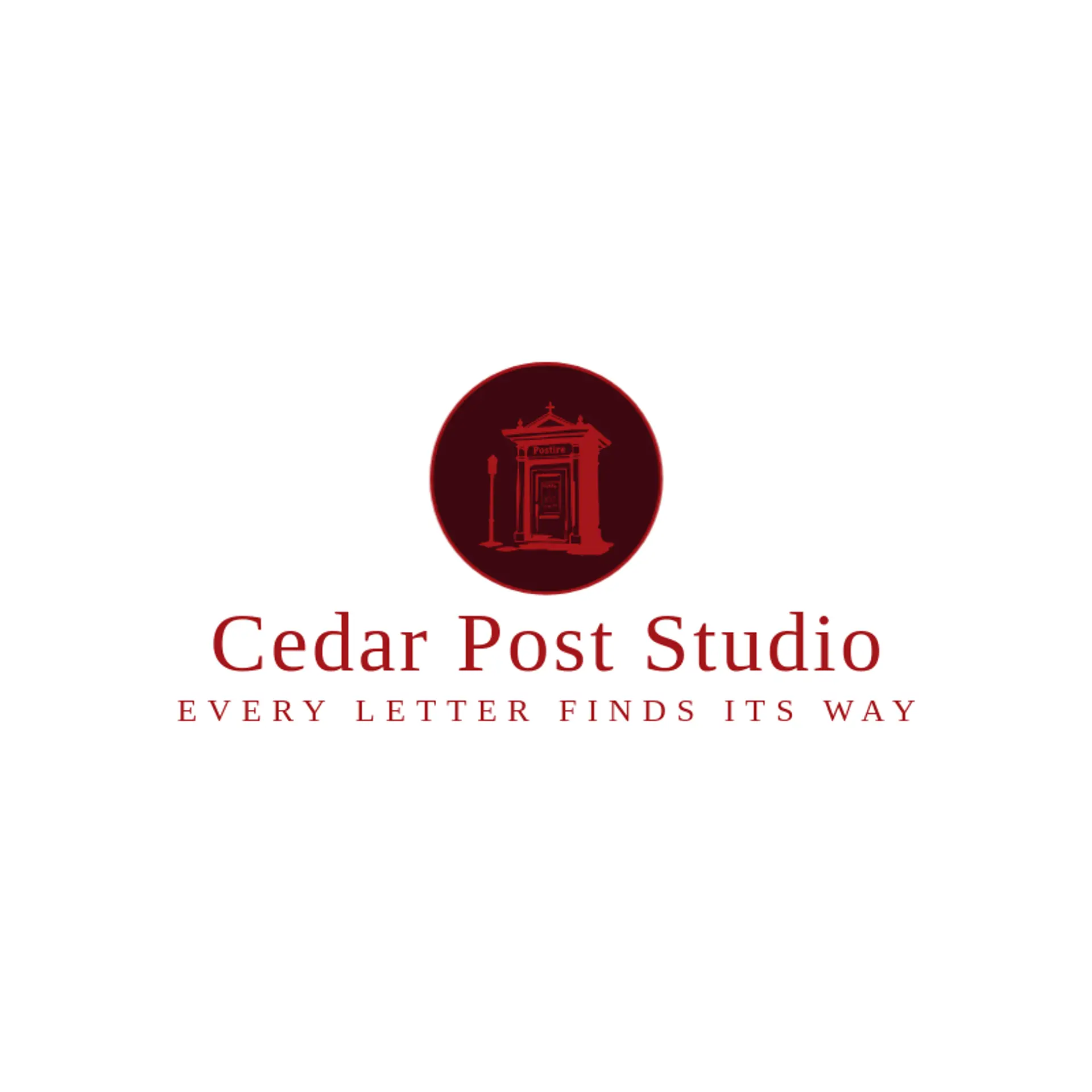 Cedar Post Studio logo for post office
