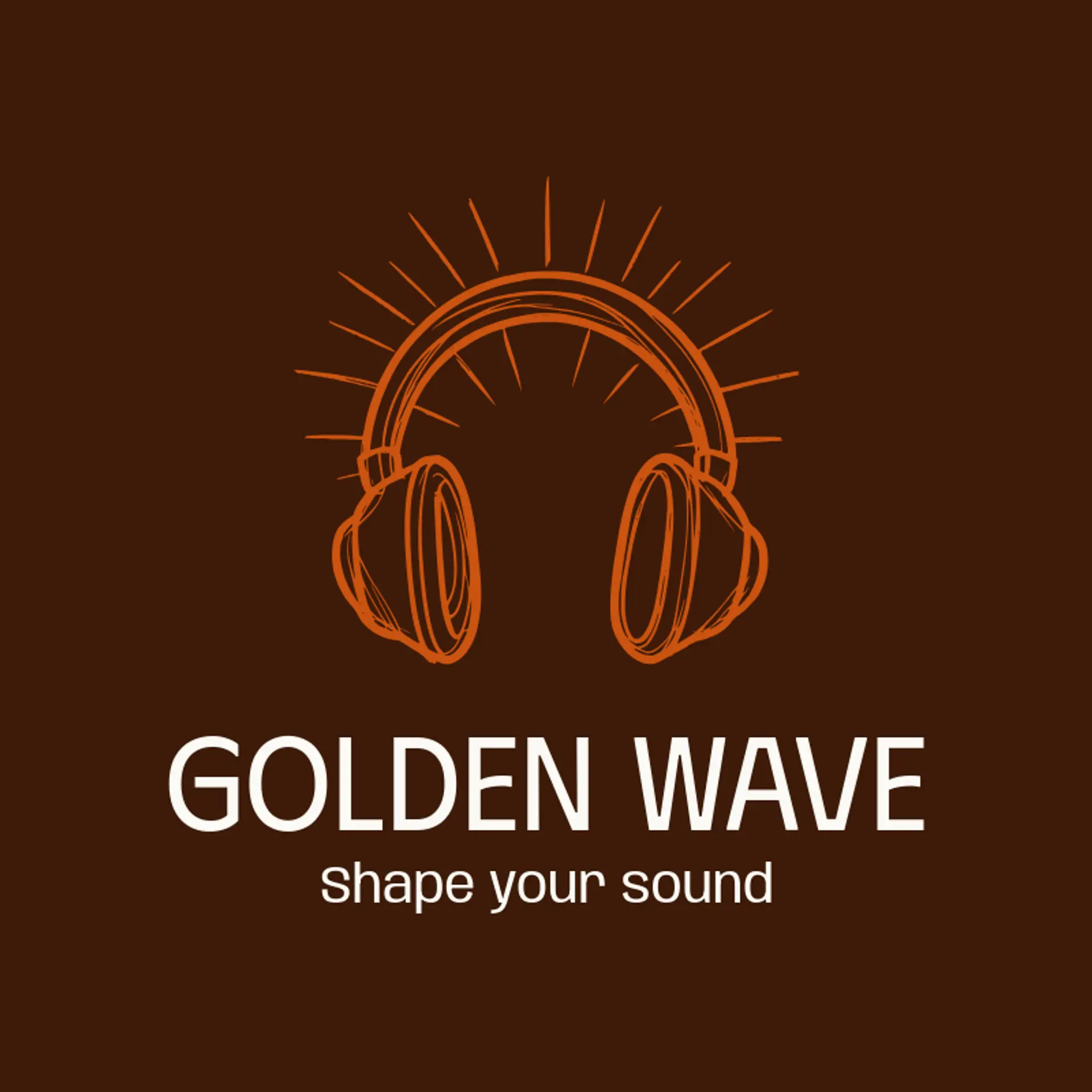 Golden Wave logo for headphones