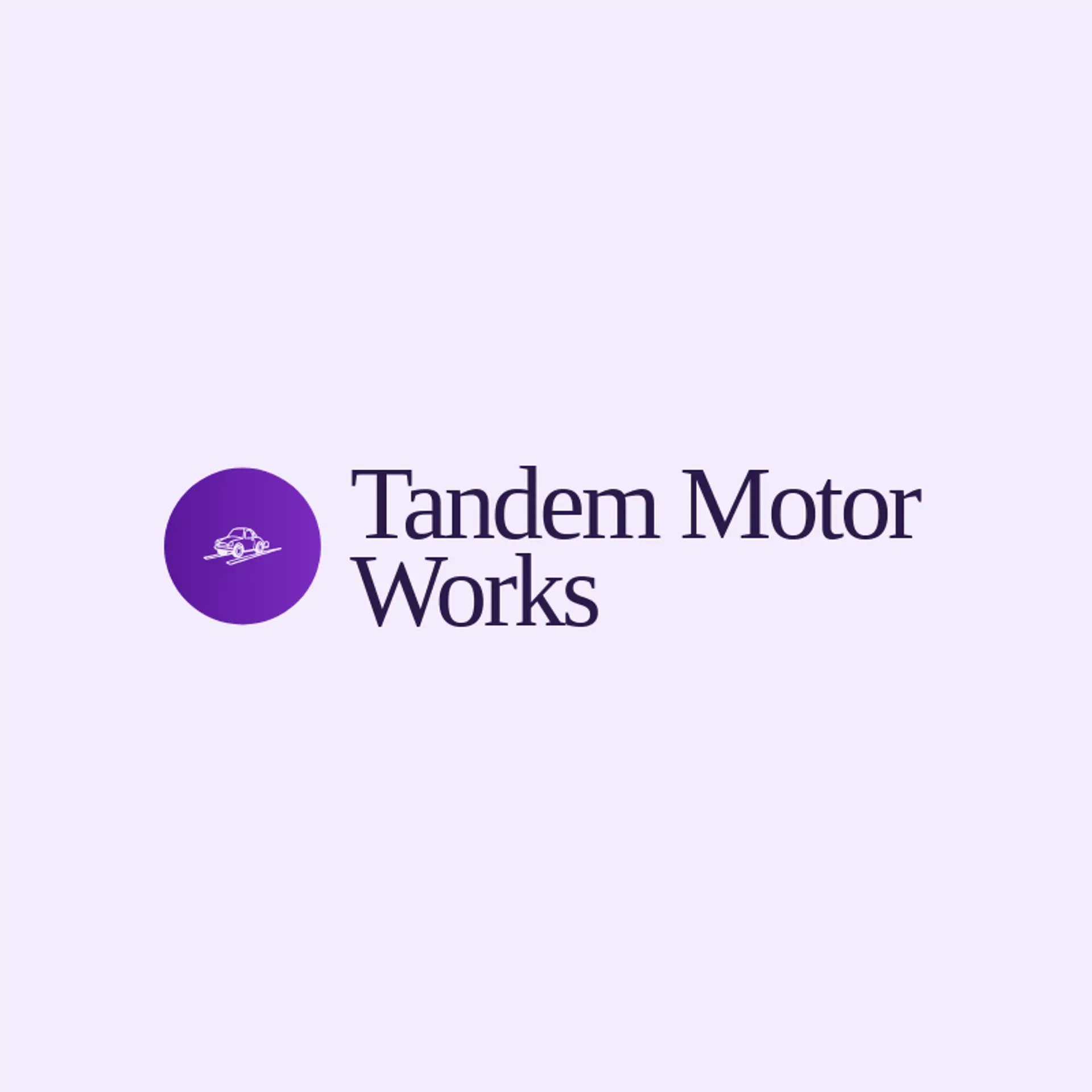 Tandem Motor Works logo for car dealer