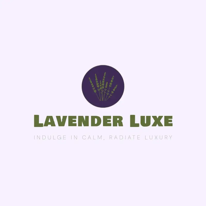 The nail salon name Lavender Luxe as a branded logo with a single color icon