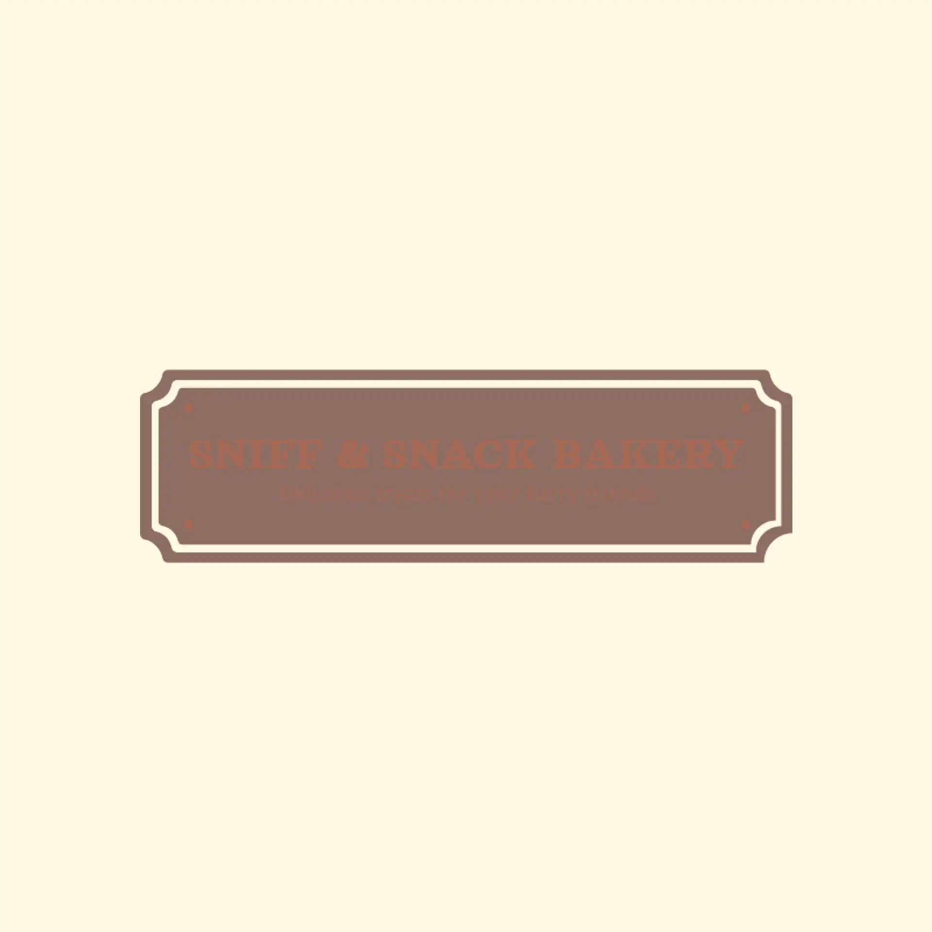 Sniff & Snack Bakery logo for dog bakery