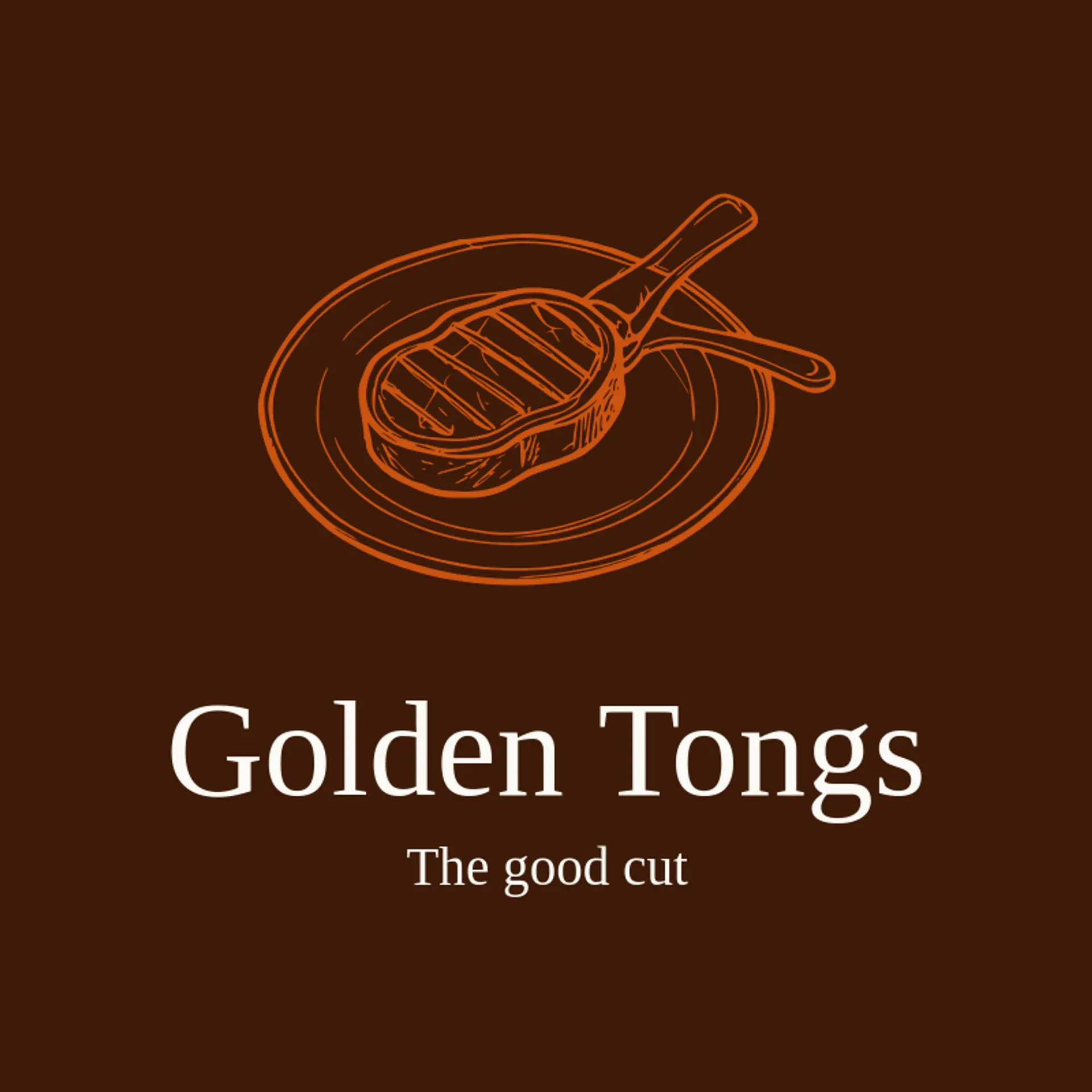 Golden Tongs logo for steakhouse
