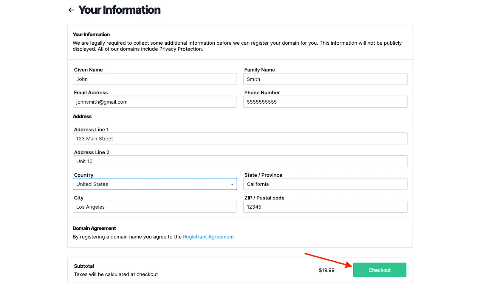 Fill in some personal details for security purposes