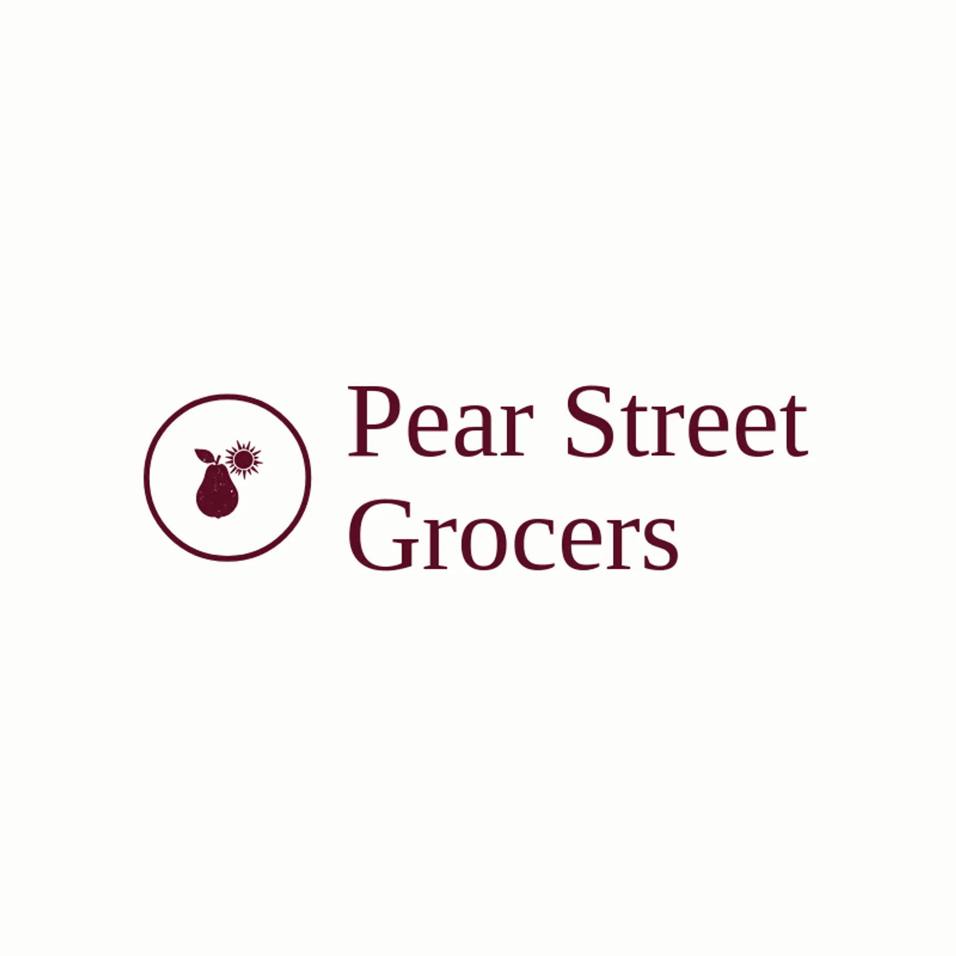 Pear Street Grocers logo for grocery store