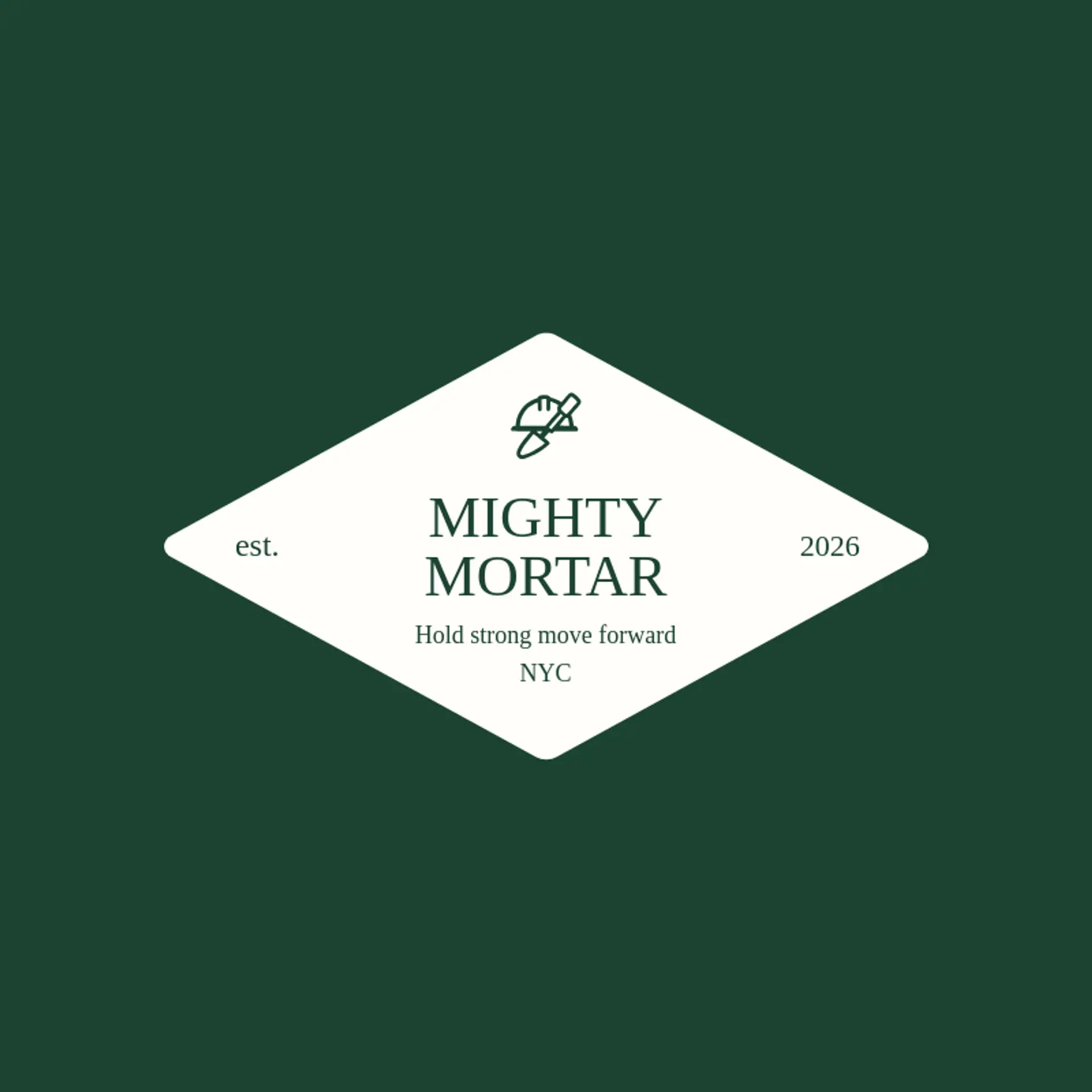 Mighty Mortar logo for hard hat