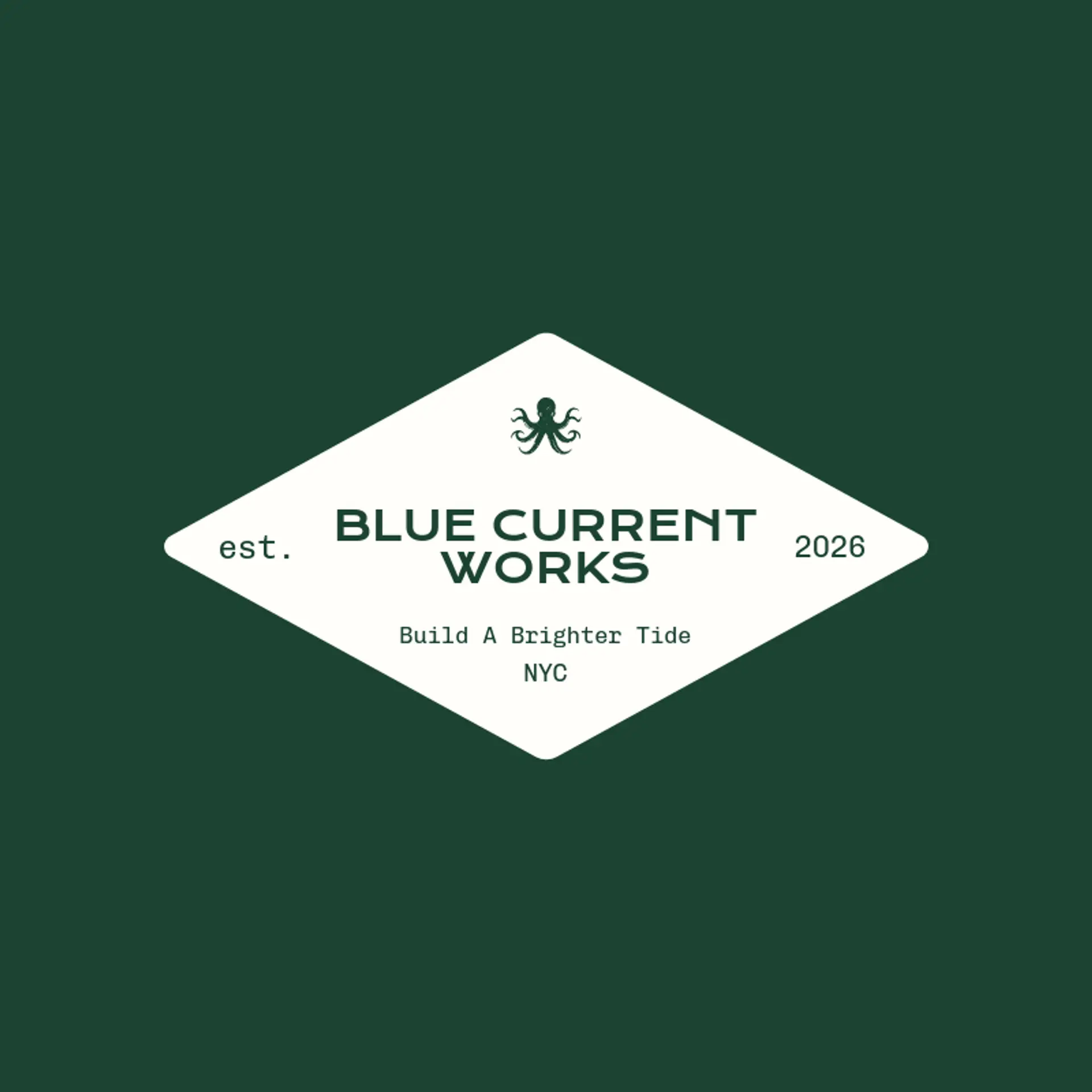Blue Current Works logo for octopus