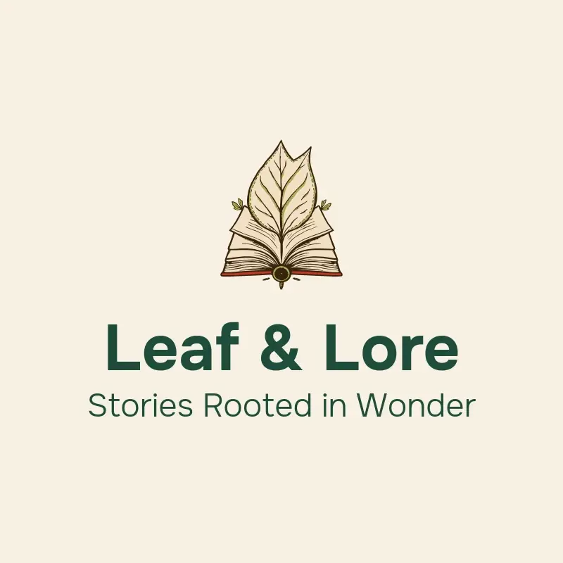 The bookstore name Leaf & Lore as a branded logo with a color icon