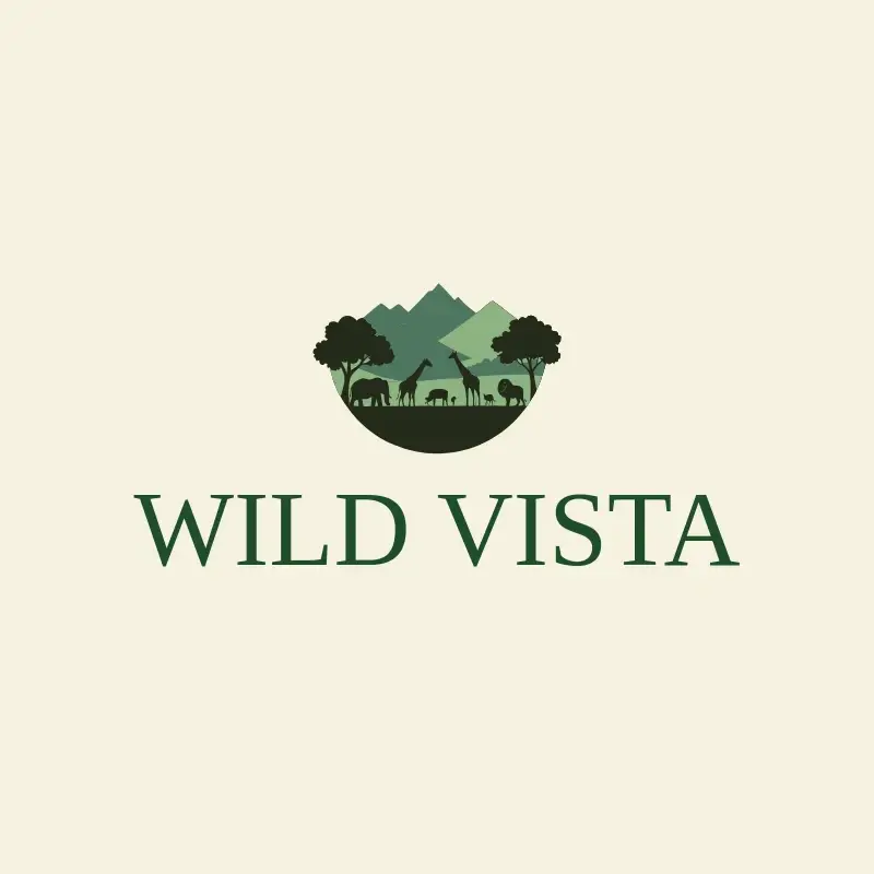 The zoo name Wild Vista as a branded logo with a color icon